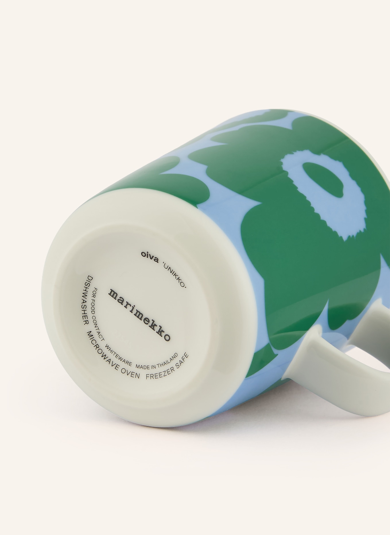 marimekko 4dílná snídaňová sada OIVA/UNIKKO: ZELENÁ / KRÉMOVÁ / TMAVĚ MODRÁ