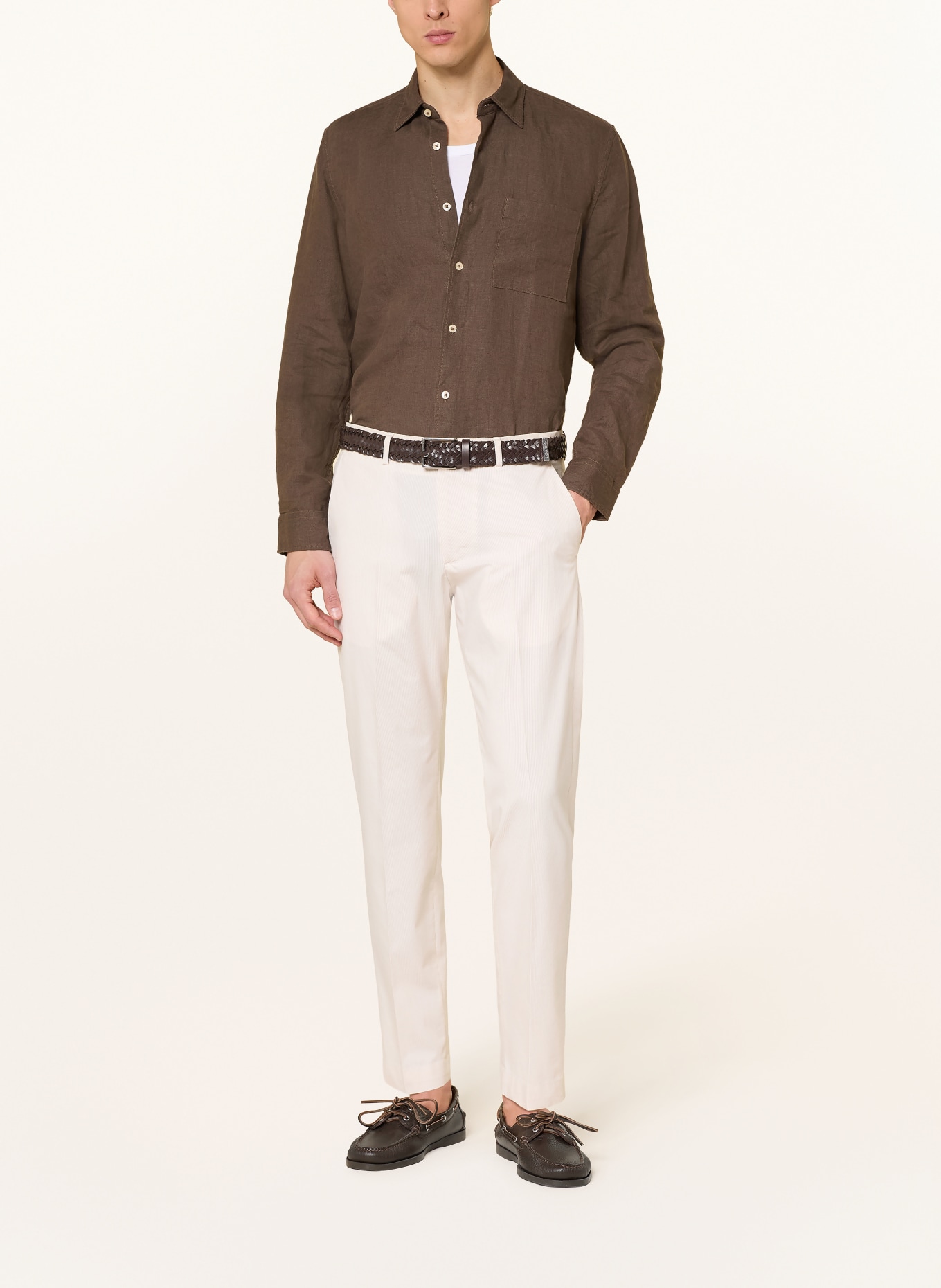CINQUE Hose CIBEPPE Slim Fit: BEIGE / WEISS