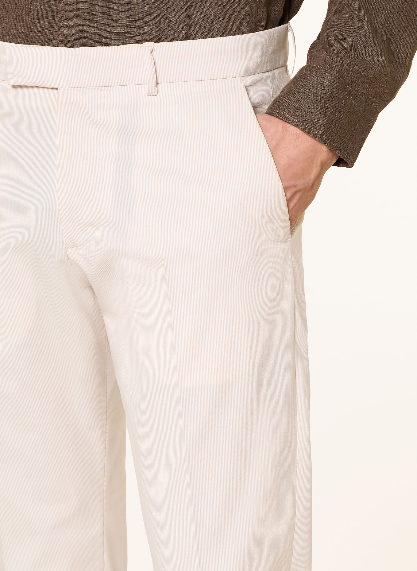 CINQUE Hose CIBEPPE Slim Fit: BEIGE / WEISS