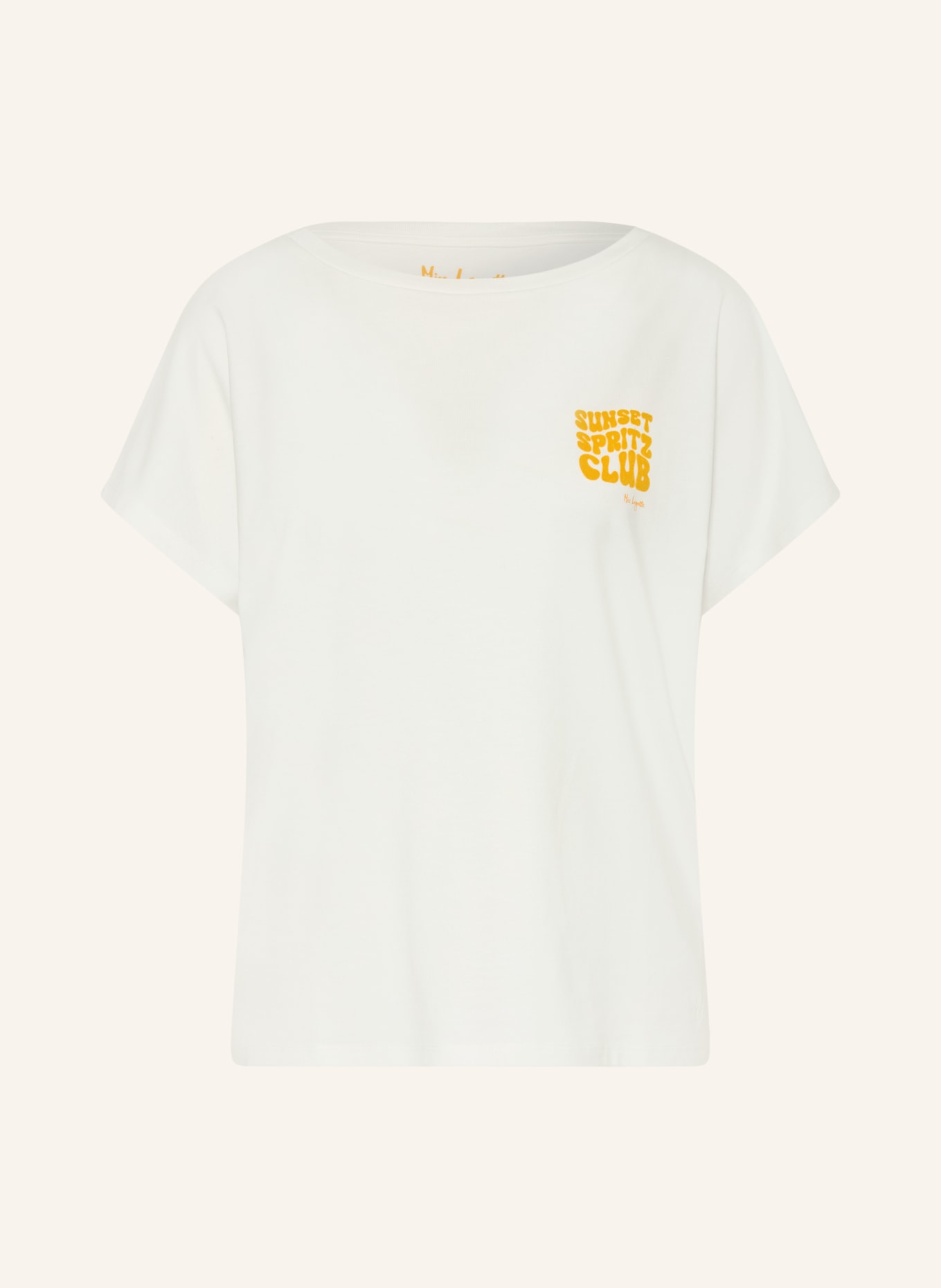 Miss Lagotte T-shirt avec pierres précieuses: BLANC / JAUNE