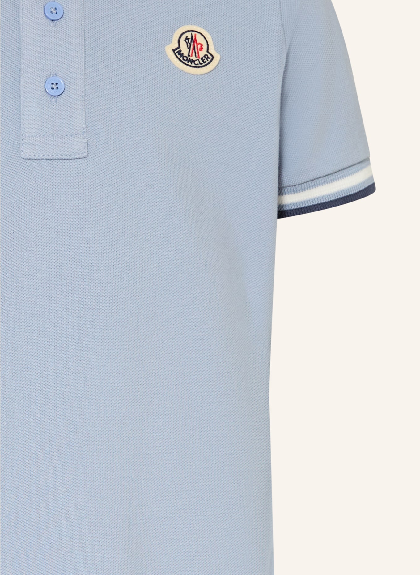 MONCLER enfant Piqué-Poloshirt: HELLBLAU / DUNKELBLAU / WEISS