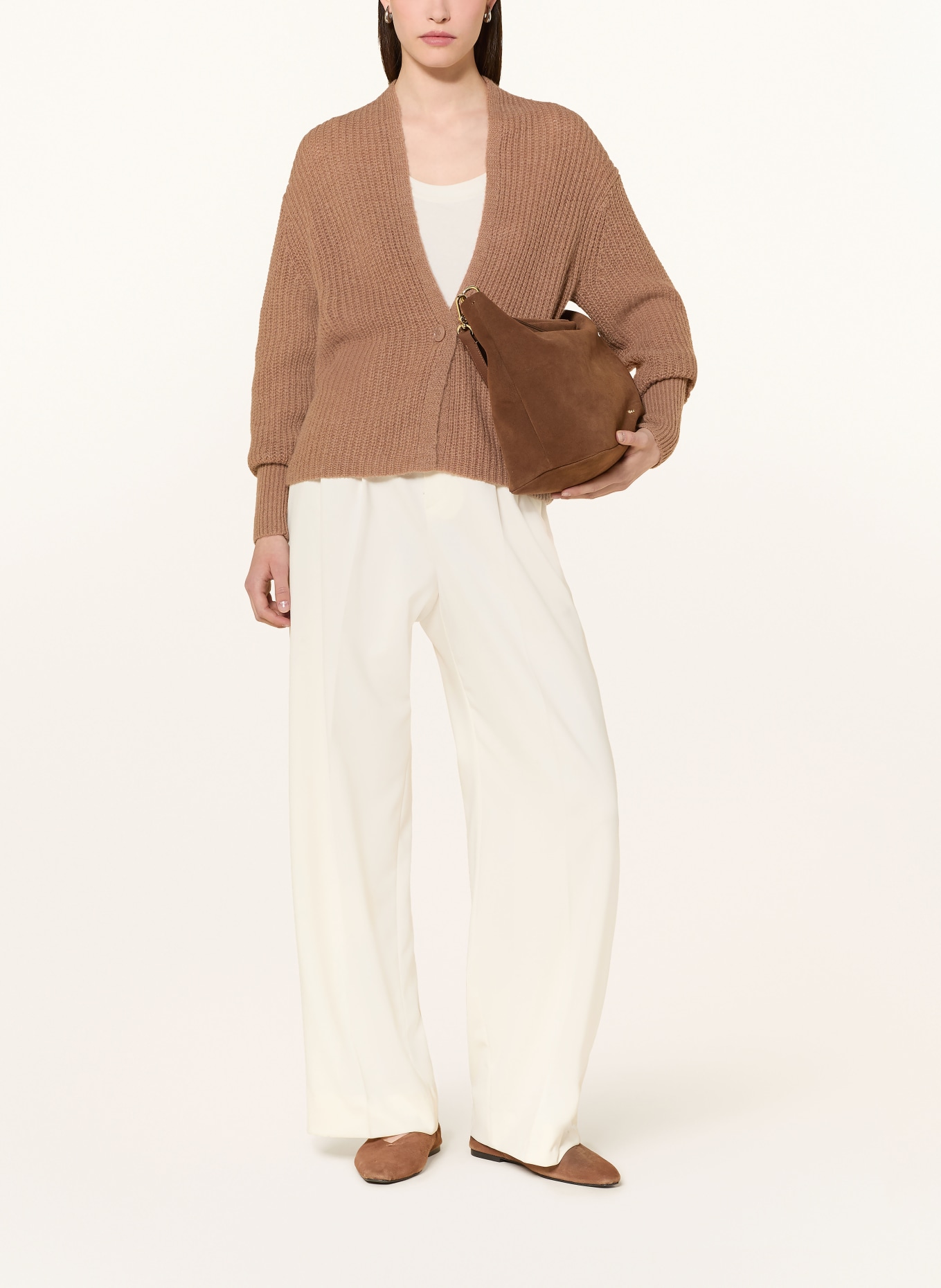 JOOP! Strickjacke KANNA mit Alpaka: COGNAC