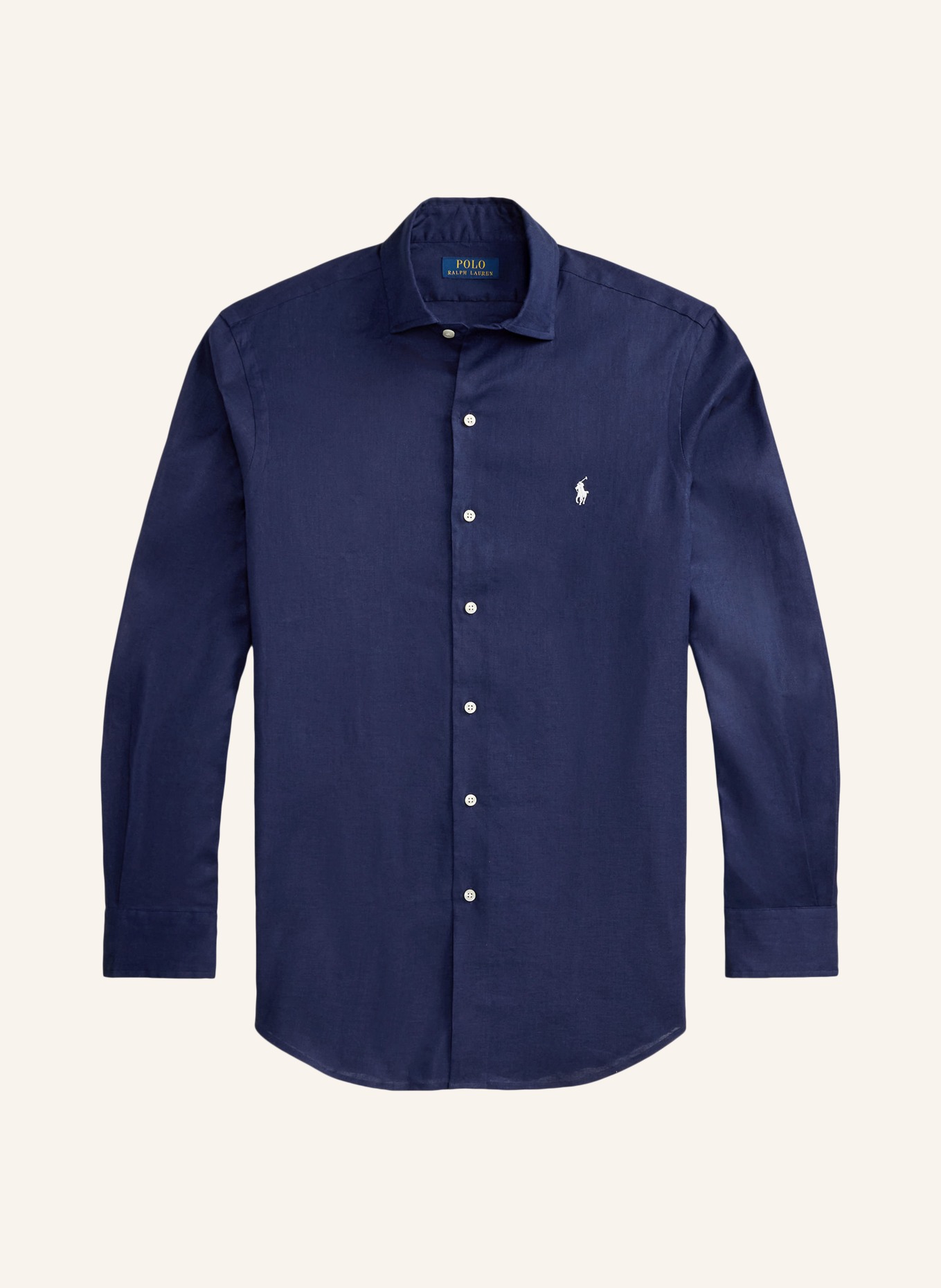 POLO RALPH LAUREN Lněná košile Custom Fit: TMAVĚ MODRÁ