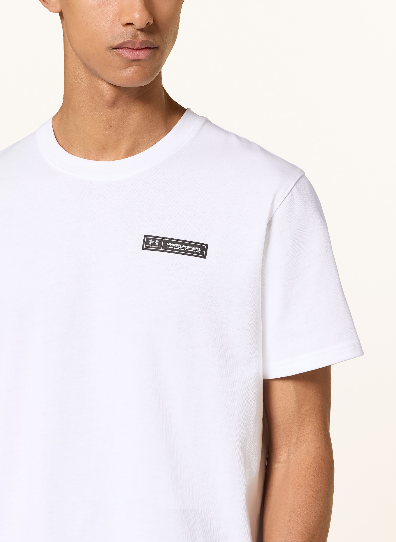 UNDER ARMOUR T-shirt UA HW ARMOUR LABEL: WHITE