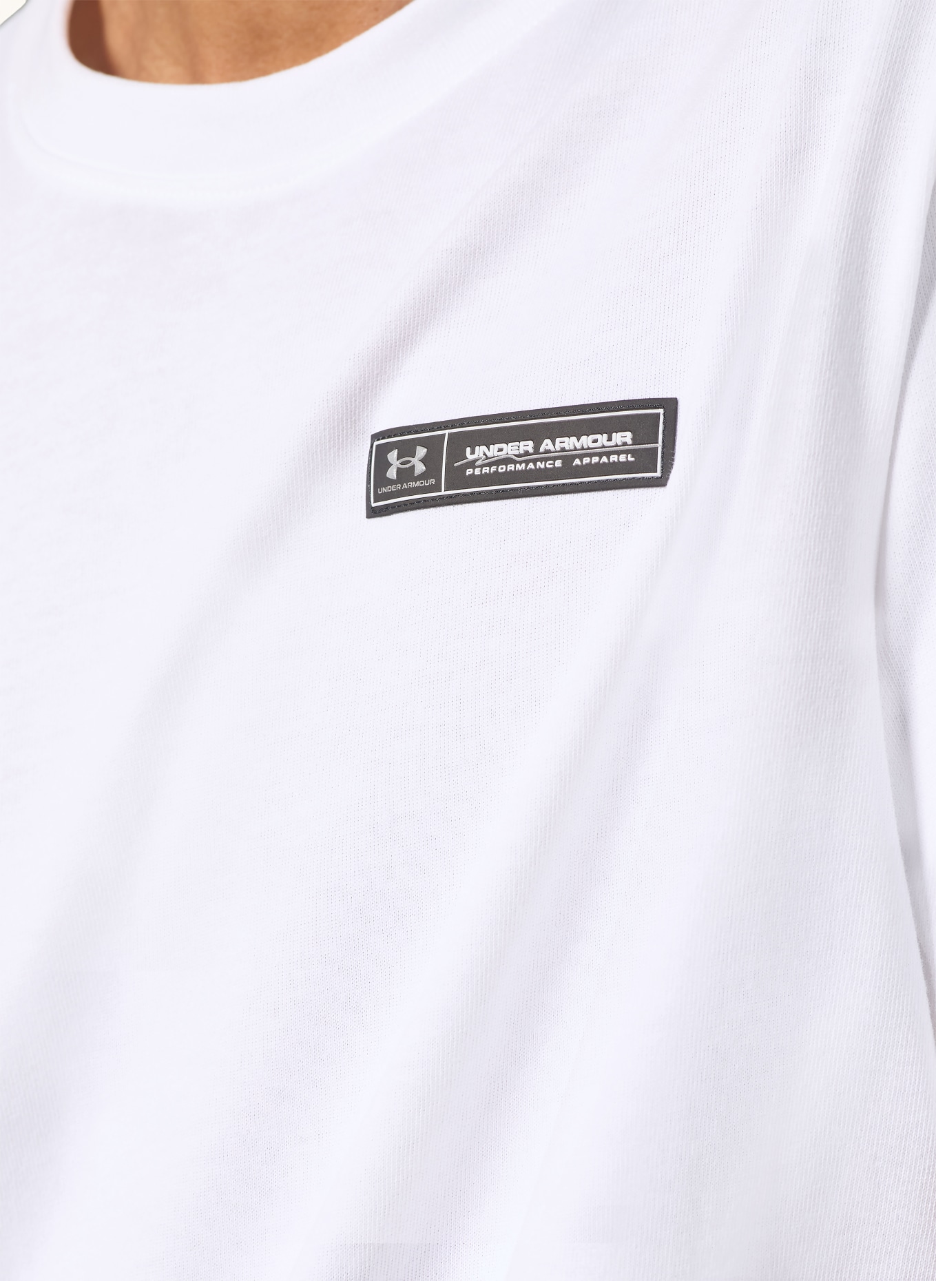 UNDER ARMOUR T-shirt UA HW ARMOUR LABEL: WHITE