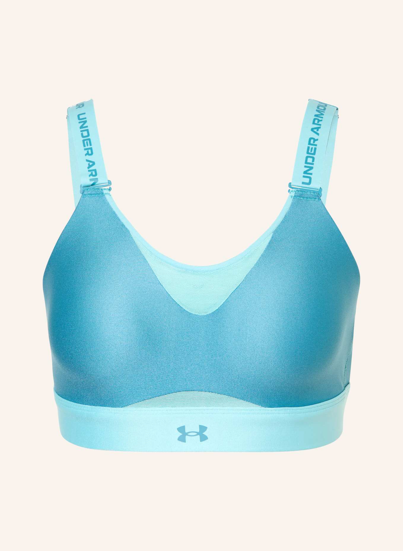 UNDER ARMOUR UA INFINITY HIGH 2.0 Sports Bra with Mesh: TURQUOISE