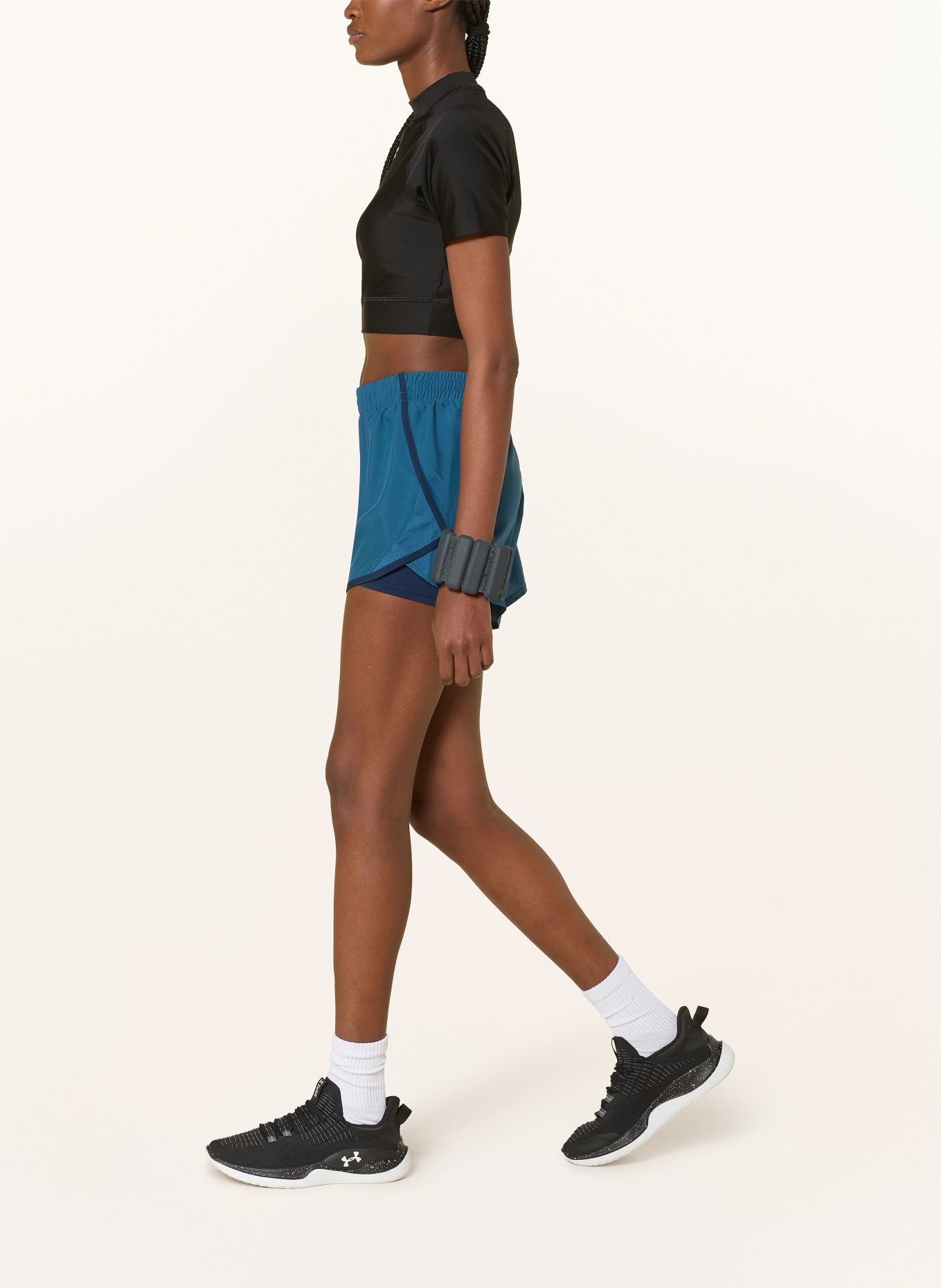 UNDER ARMOUR UA FLY BY 2-in-1 Workout Shorts: TEAL