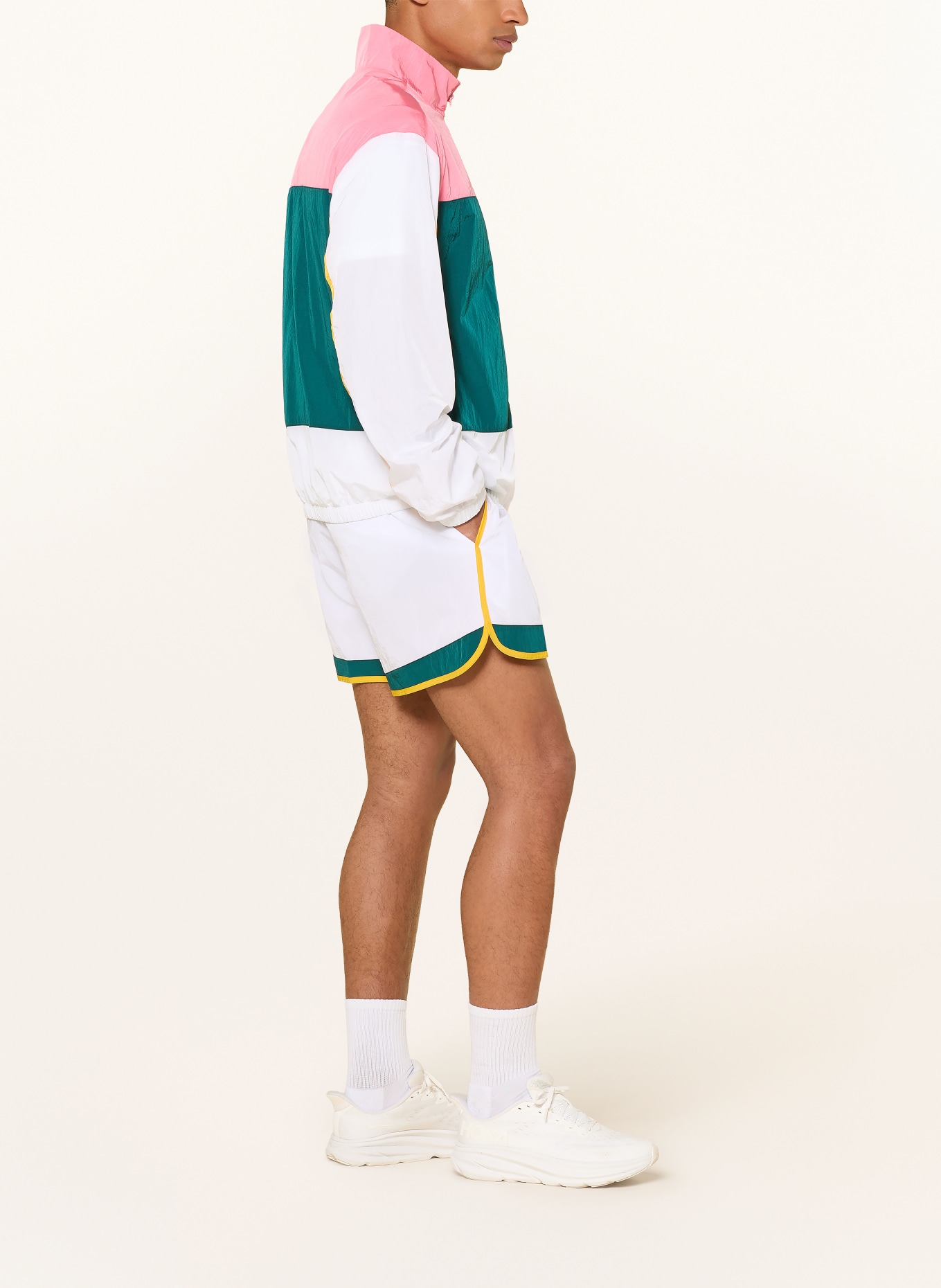 UNDER ARMOUR UA ICON Shorts: WHITE / YELLOW / DARK GREEN