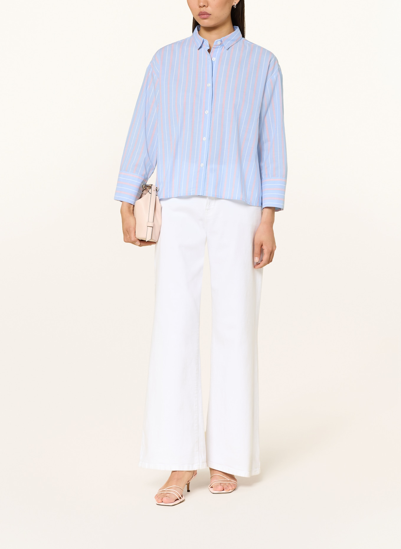 rossana diva Hemdbluse: HELLBLAU / ORANGE / WEISS