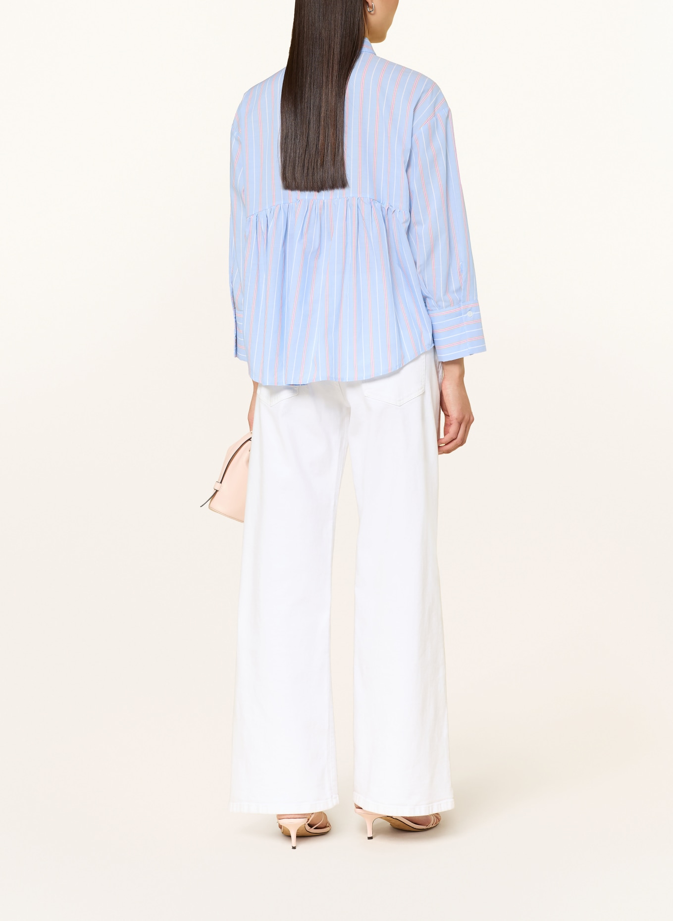 rossana diva Hemdbluse: HELLBLAU / ORANGE / WEISS