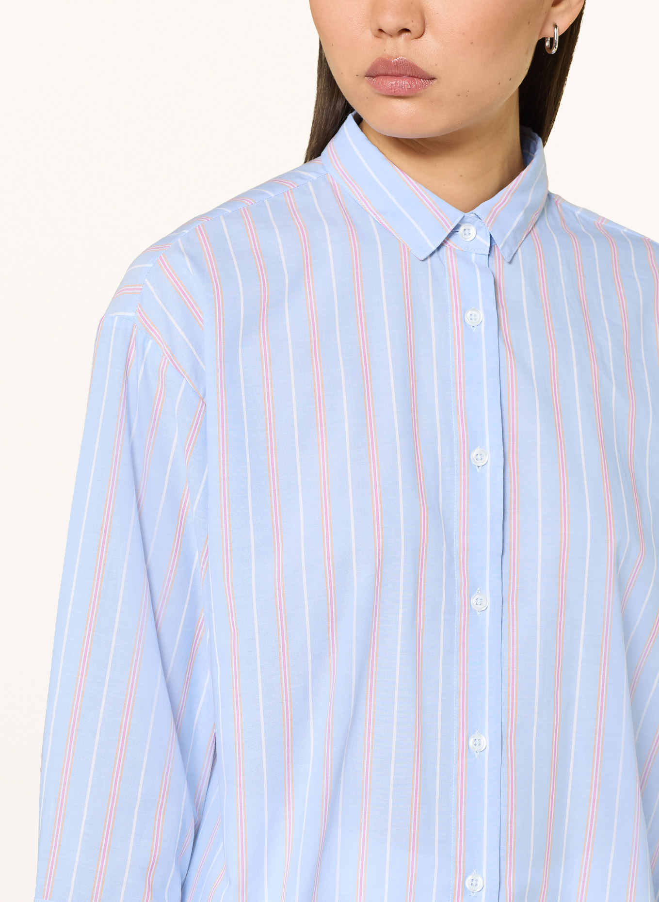 rossana diva Hemdbluse: HELLBLAU / ORANGE / WEISS