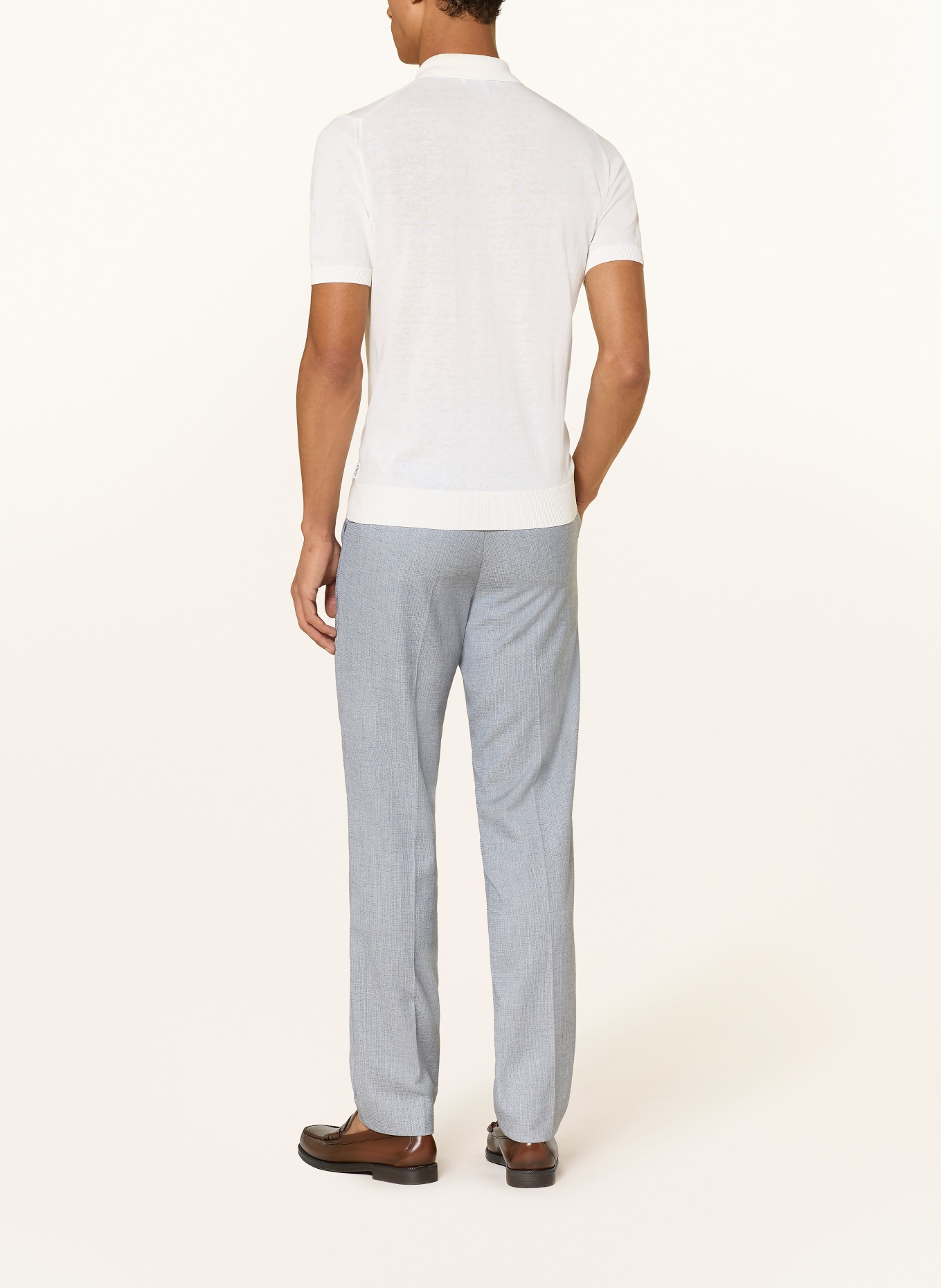 DISTRETTO 12 Pletené polo tričko CARRARA: KRÉMOVÁ