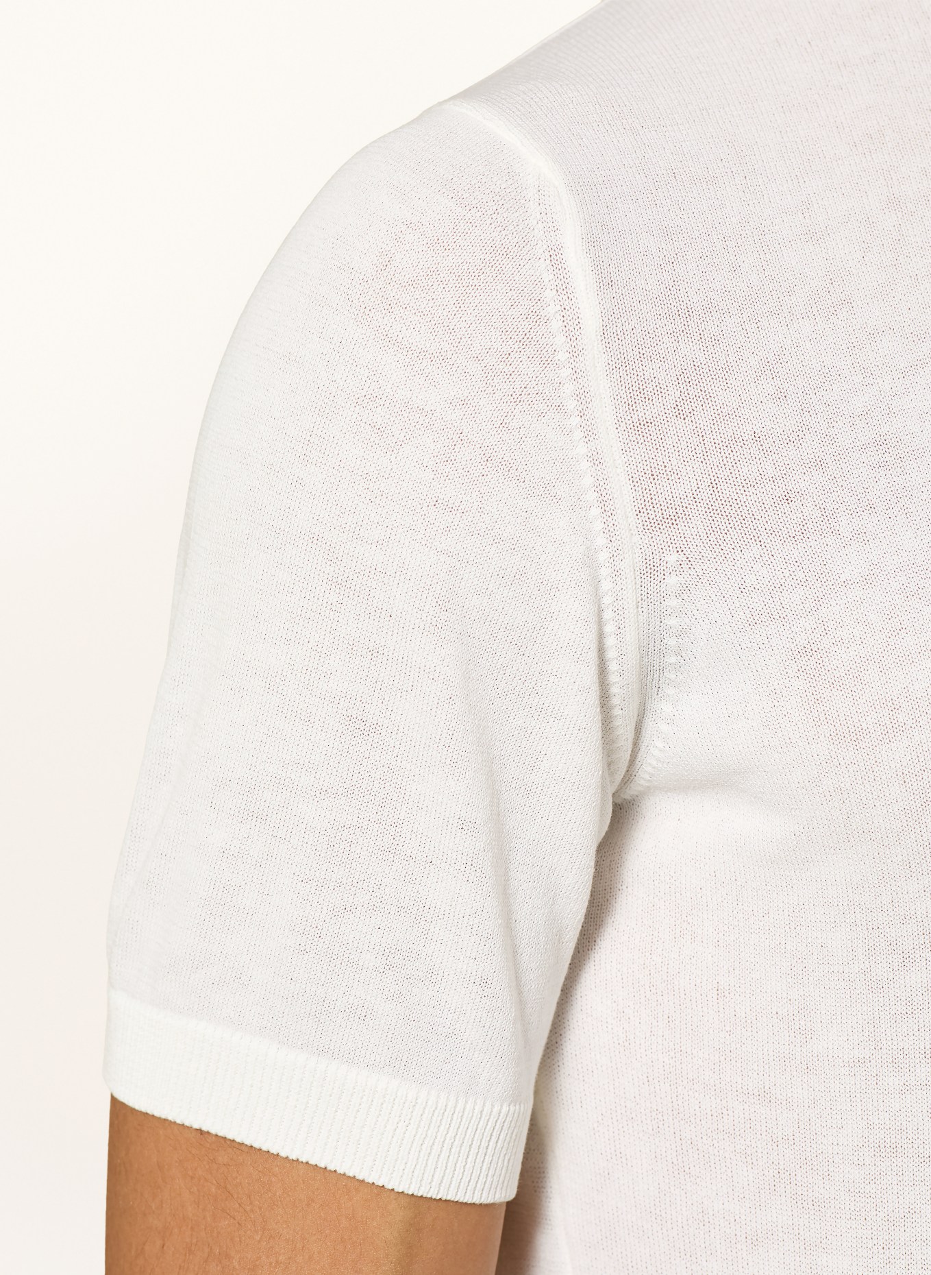 DISTRETTO 12 Pletené polo tričko CARRARA: KRÉMOVÁ