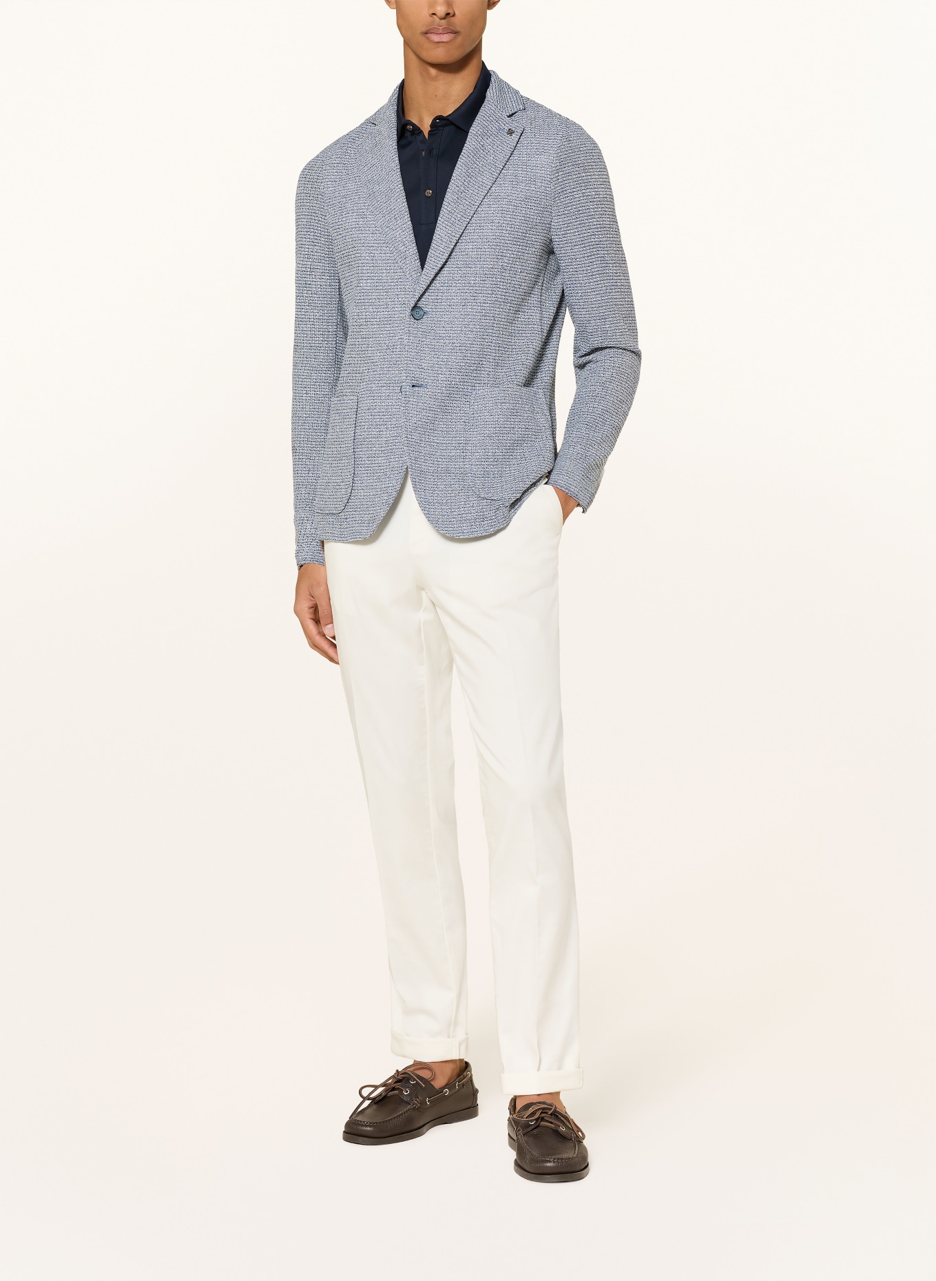 DISTRETTO 12 Extra slim fit tweed jacket: BLUE / WHITE