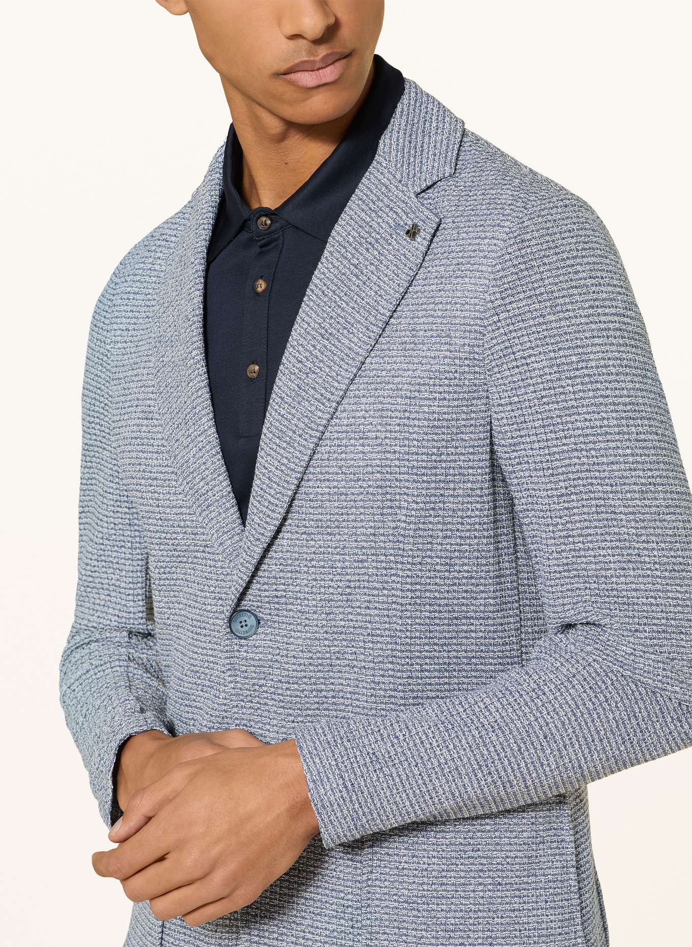 DISTRETTO 12 Extra slim fit tweed jacket: BLUE / WHITE