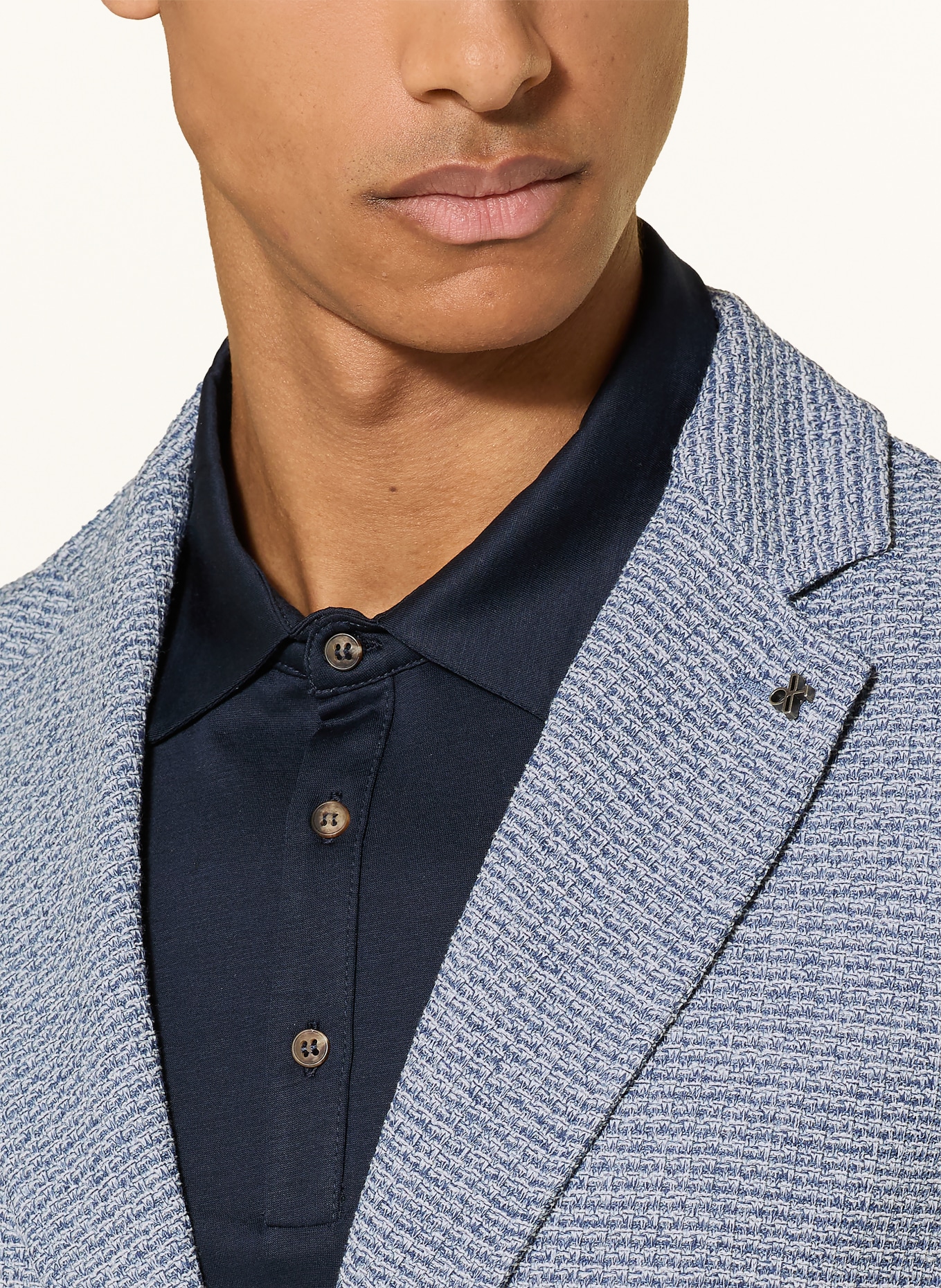 DISTRETTO 12 Extra slim fit tweed jacket: BLUE / WHITE