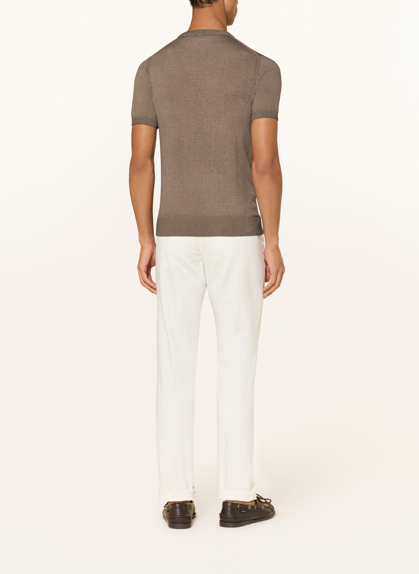 DISTRETTO 12 Pletené tričko GRANITO: HNĚDÁ