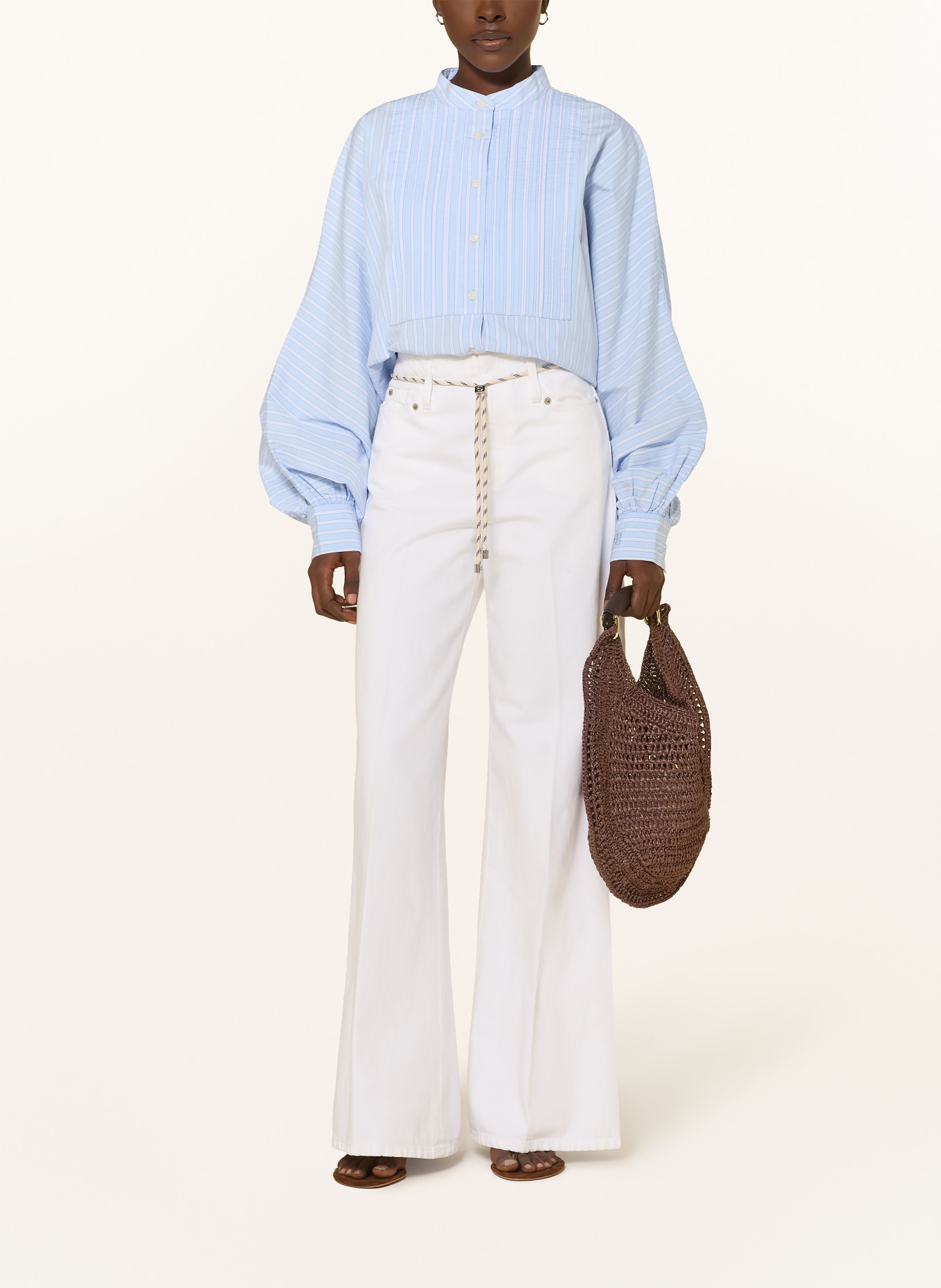 SoSUE Bluse ANTONIA: HELLBLAU / DUNKELBLAU / WEISS