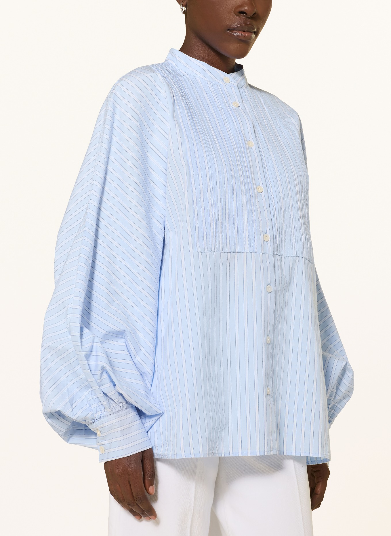 SoSUE Bluse ANTONIA: HELLBLAU / DUNKELBLAU / WEISS