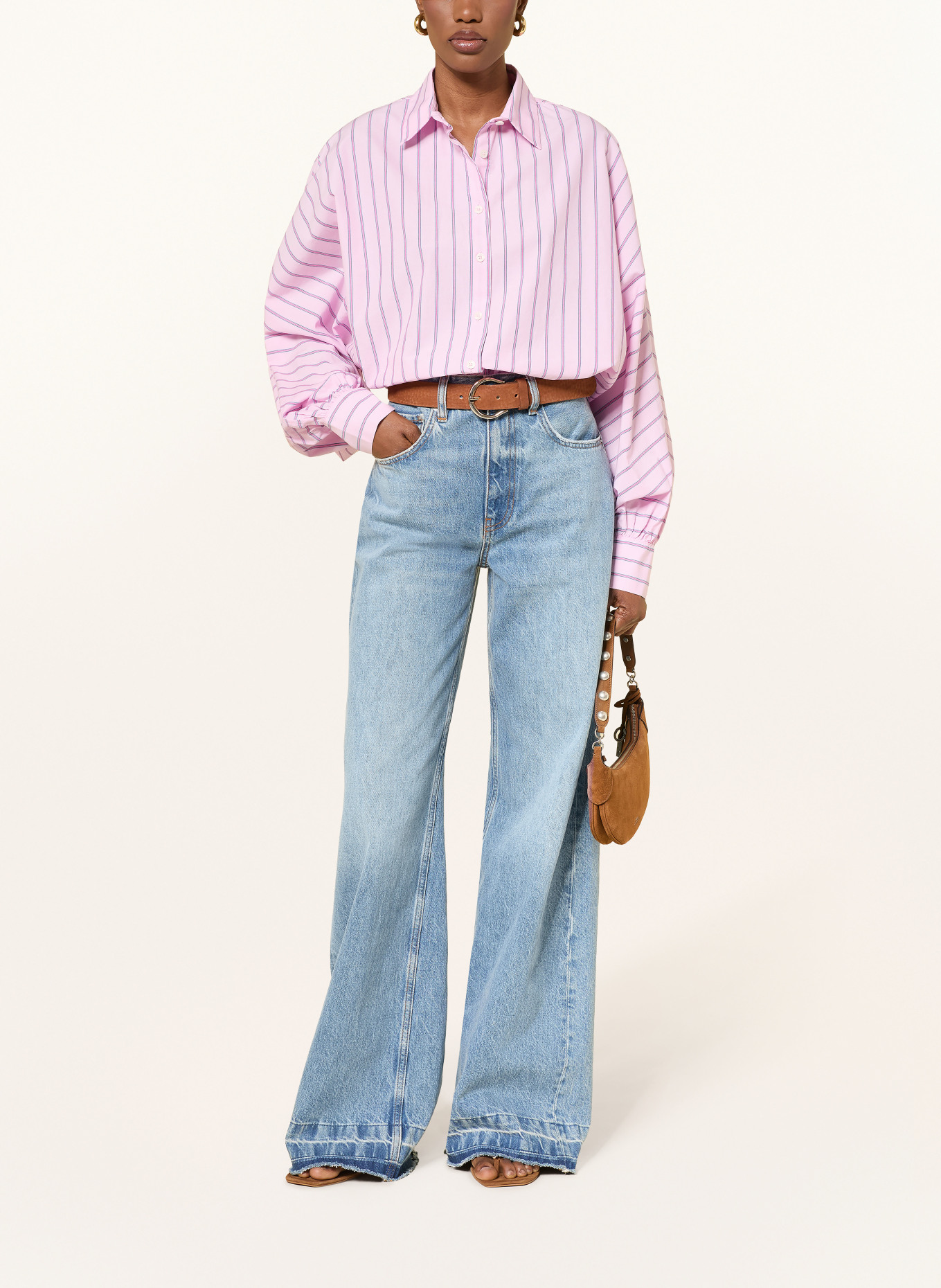 SoSUE Hemdbluse ANTONIA: ROSA / PINK / DUNKELBLAU