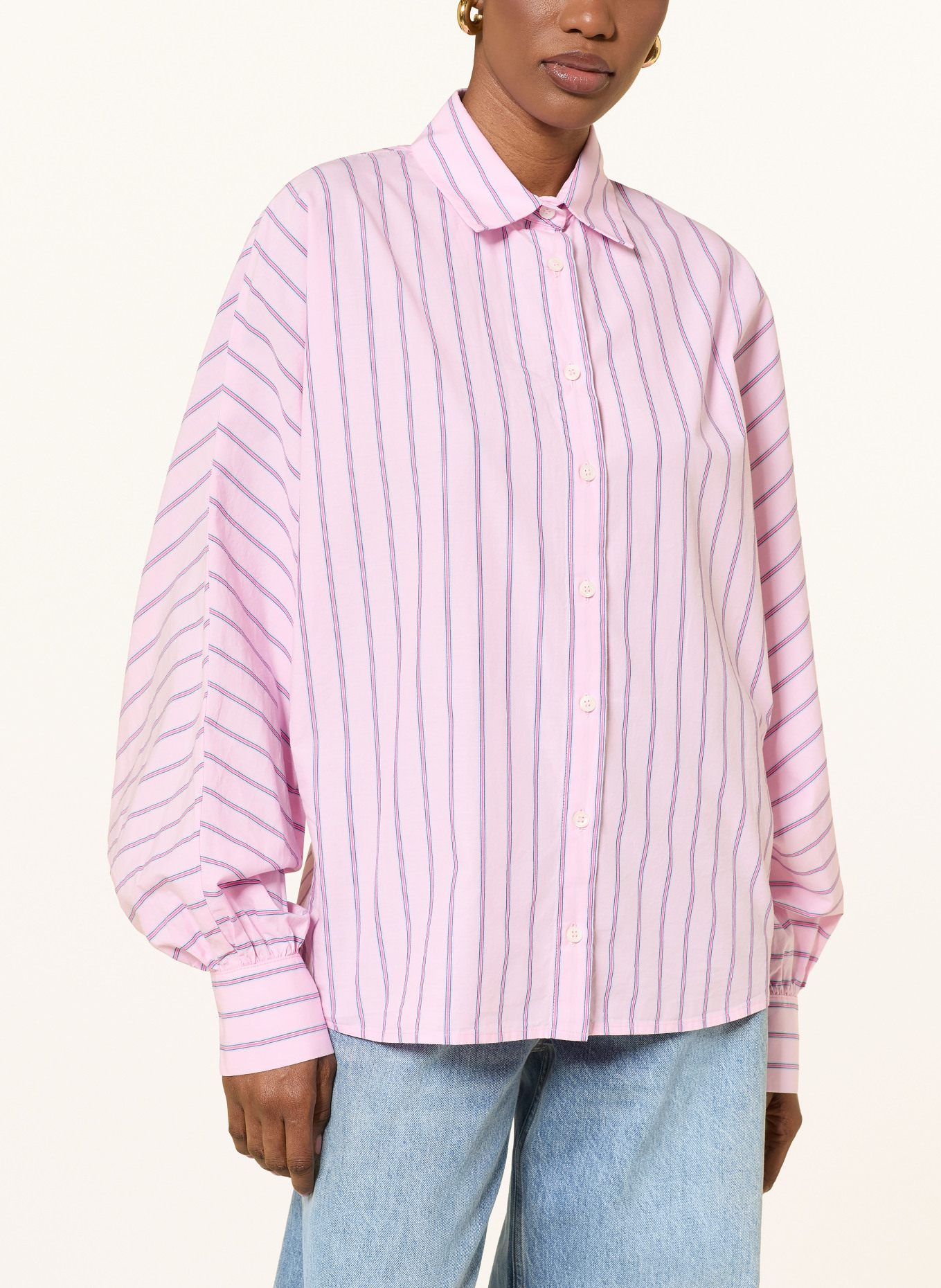 SoSUE Hemdbluse ANTONIA: ROSA / PINK / DUNKELBLAU