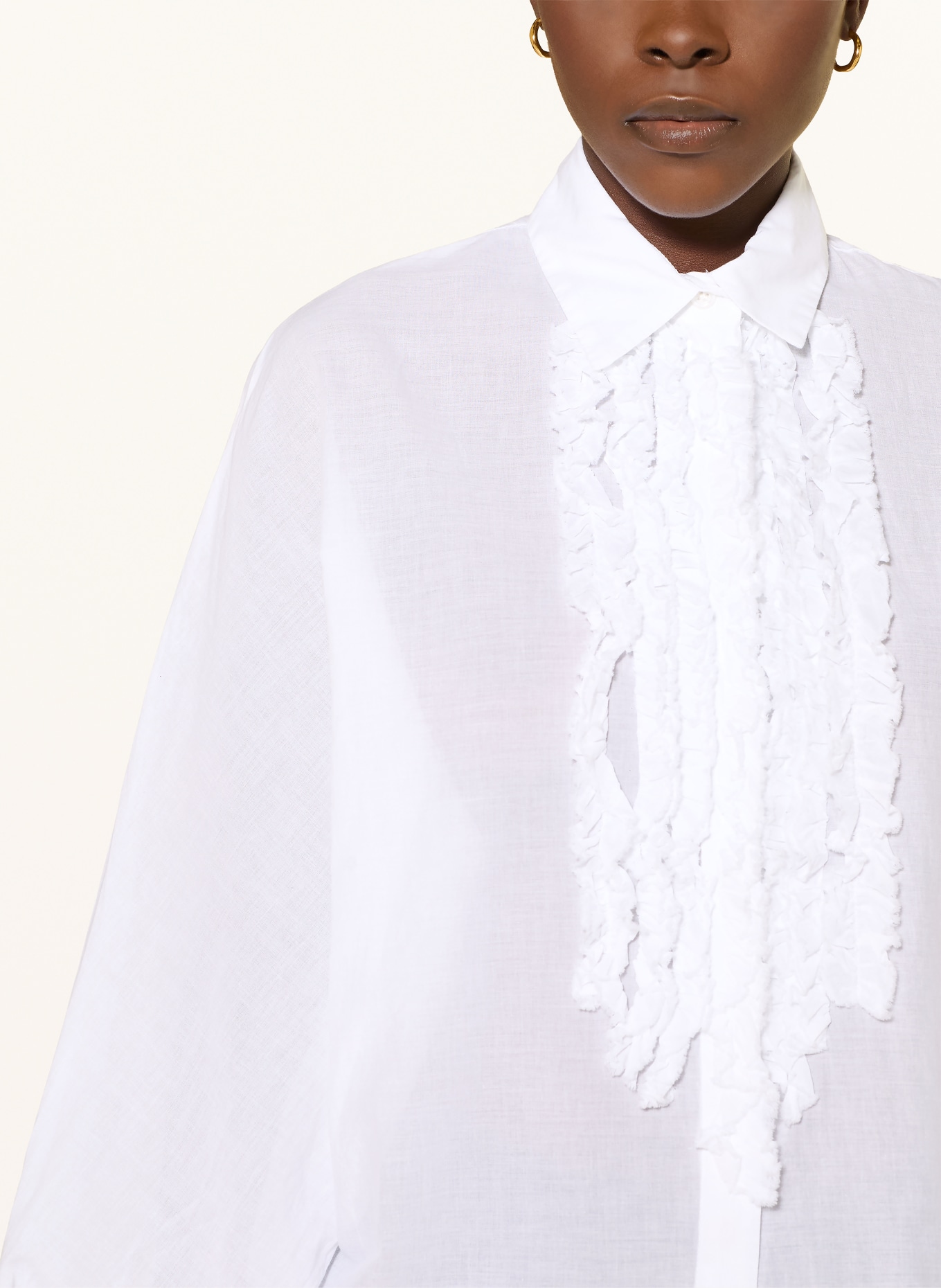 SoSUE Hemdbluse ANTONIA mit Rüschen: WEISS