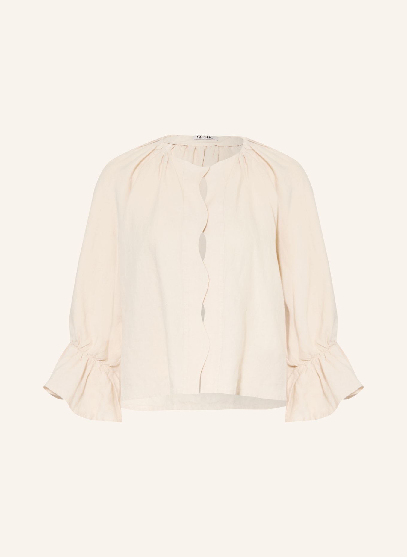SoSUE Lněná blůza s volánky: BÉŽOVÁ