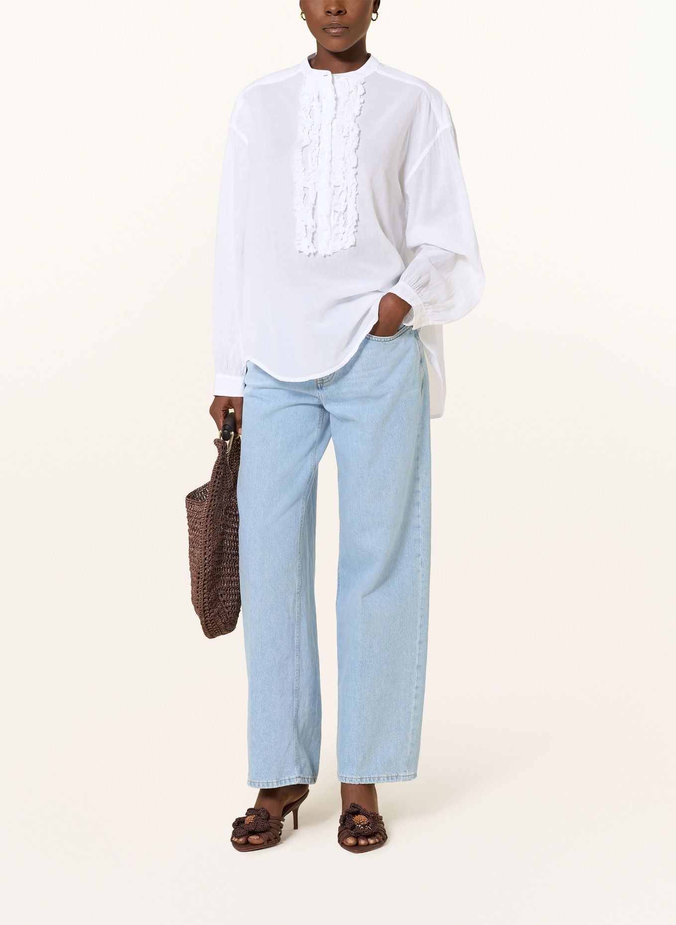 SoSUE BRUNA-blouse met ruches: WIT