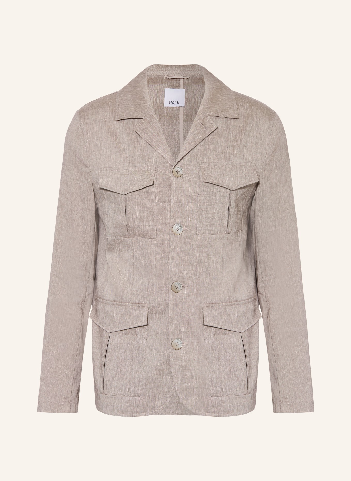 PAUL Overshirt mit Leinen: HELLBRAUN