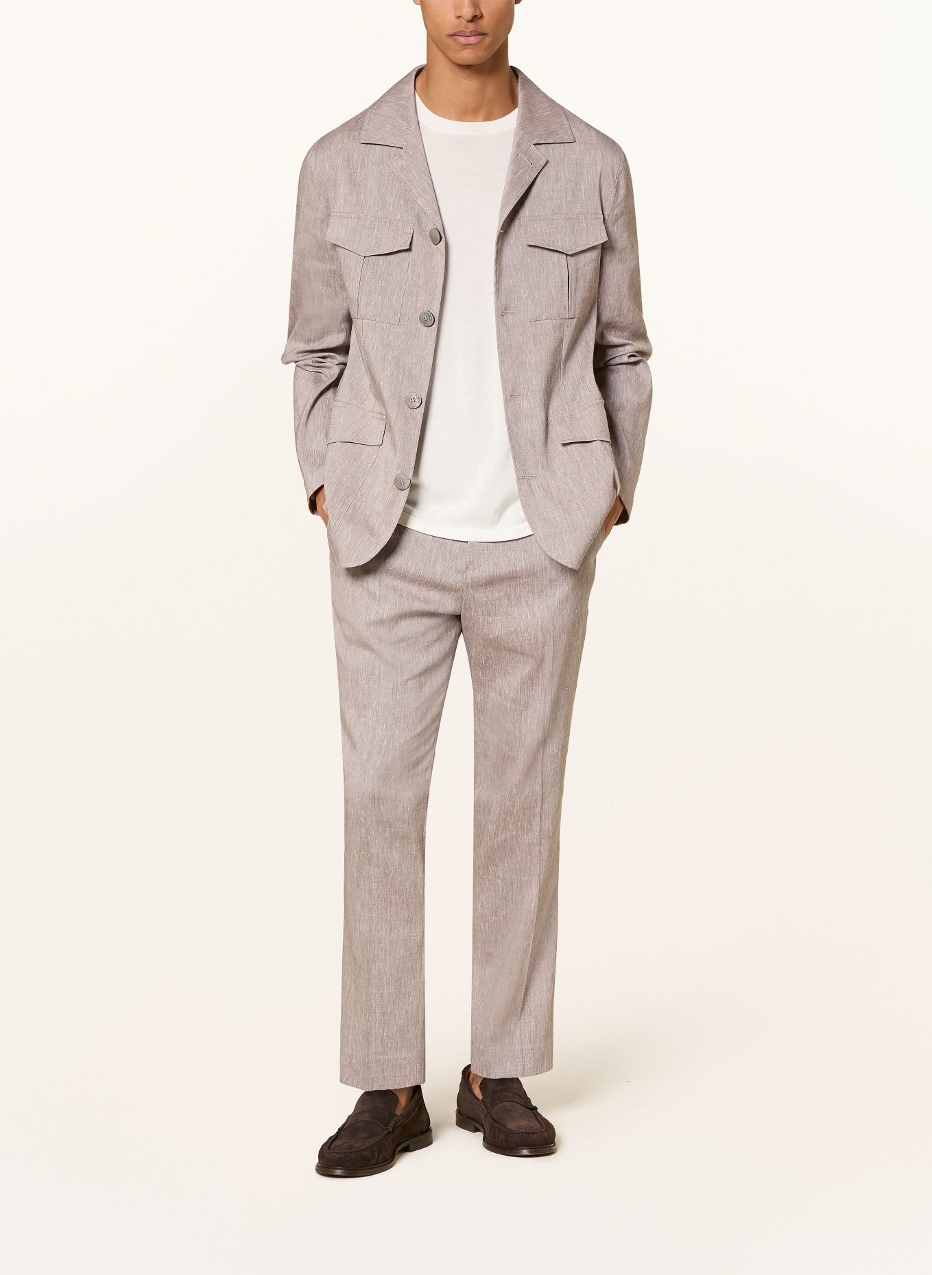 PAUL Overshirt mit Leinen: HELLBRAUN