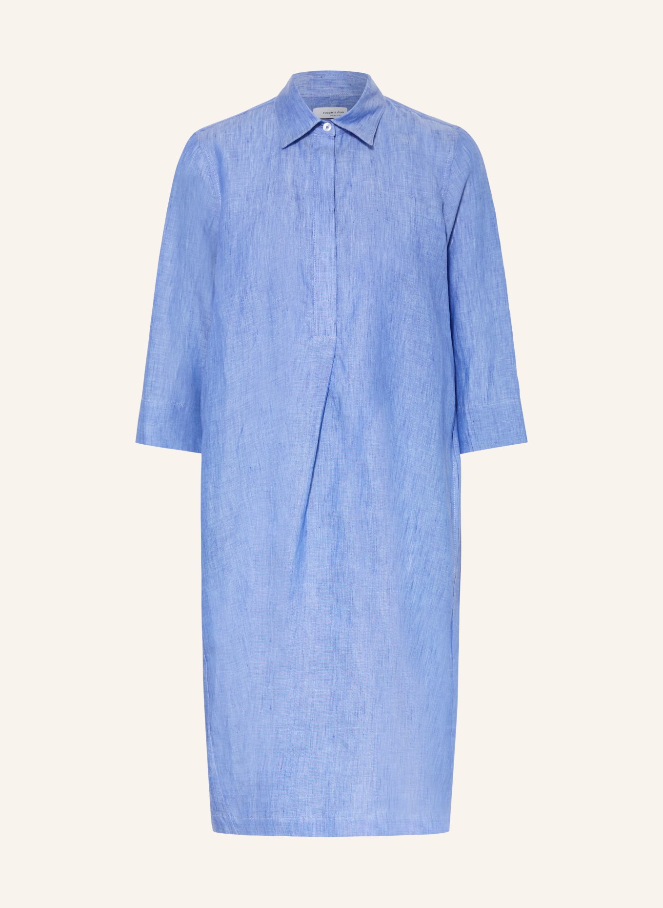 rossana diva Sukienka lniana z rękawami 3/4: JASNONIEBIESKI