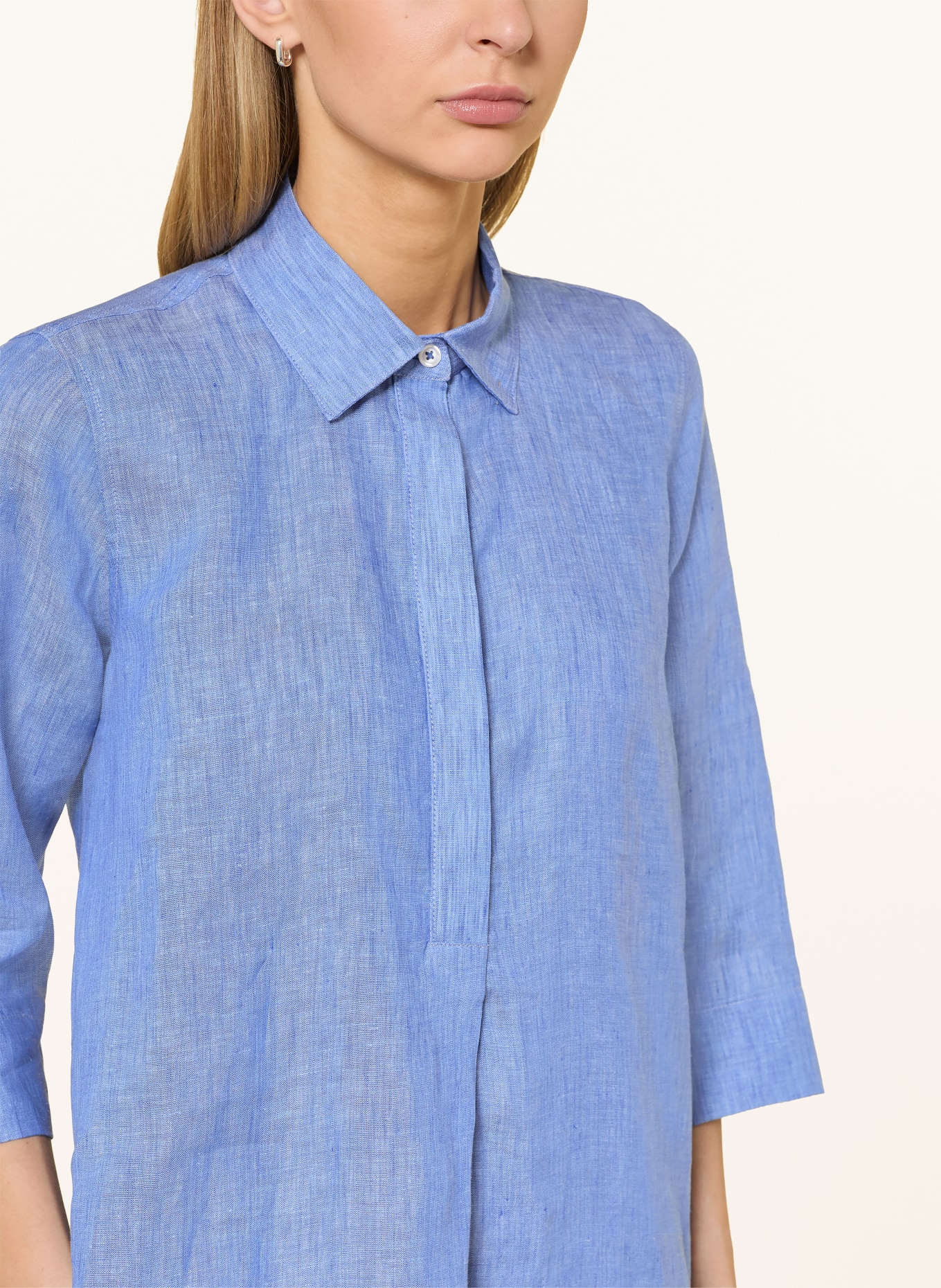 rossana diva Sukienka lniana z rękawami 3/4: JASNONIEBIESKI