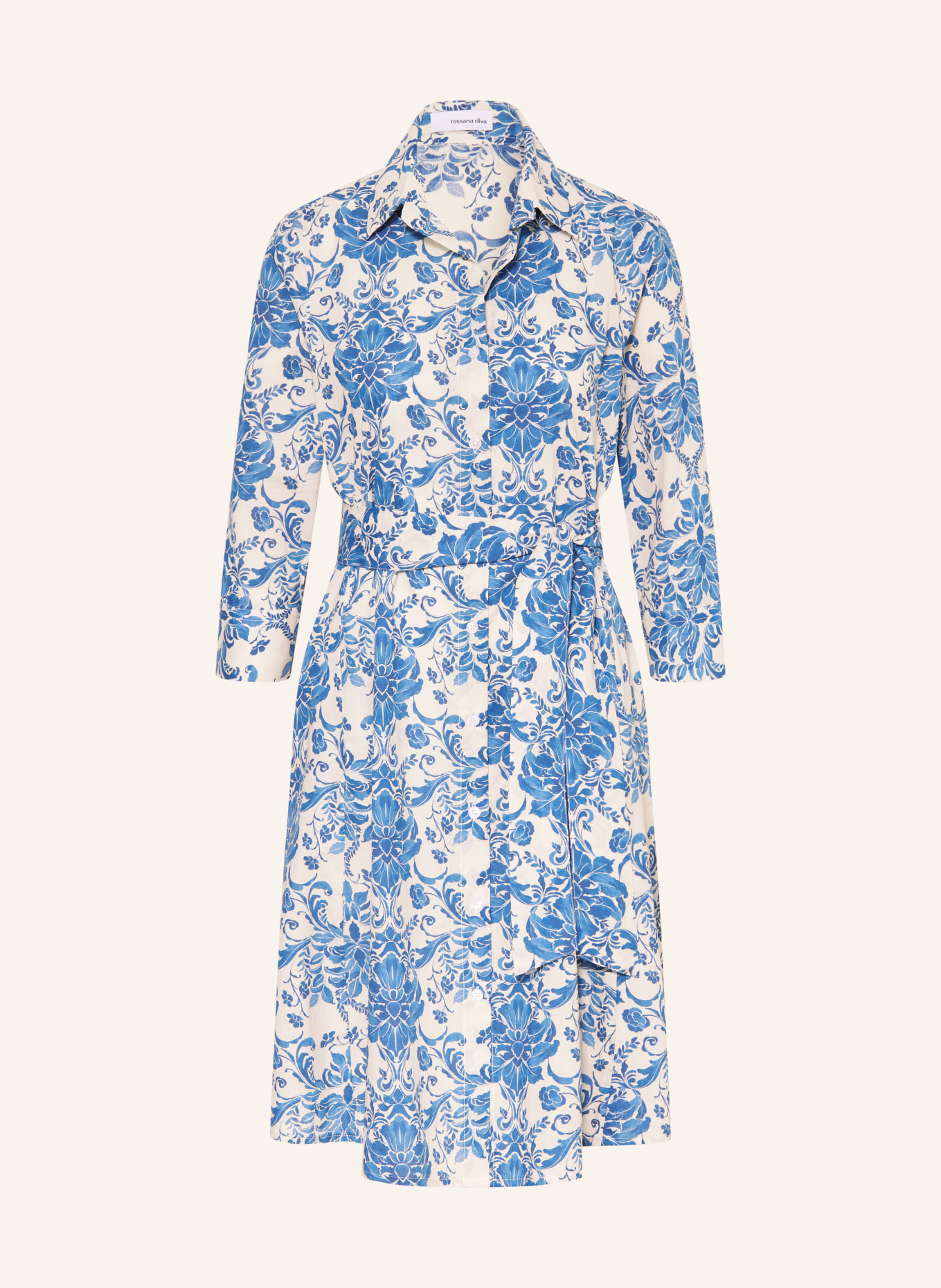 rossana diva Hemdblusenkleid mit 3/4-Arm: WEISS / BLAU