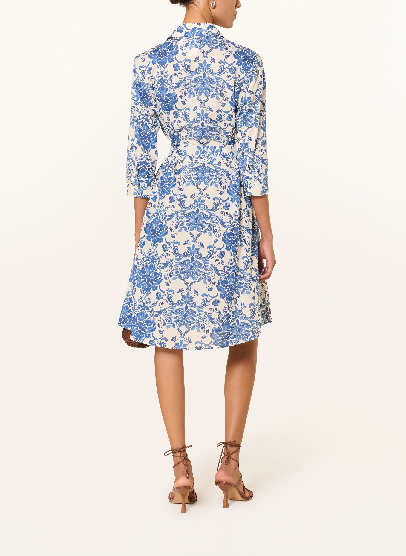 rossana diva Hemdblusenkleid mit 3/4-Arm: WEISS / BLAU