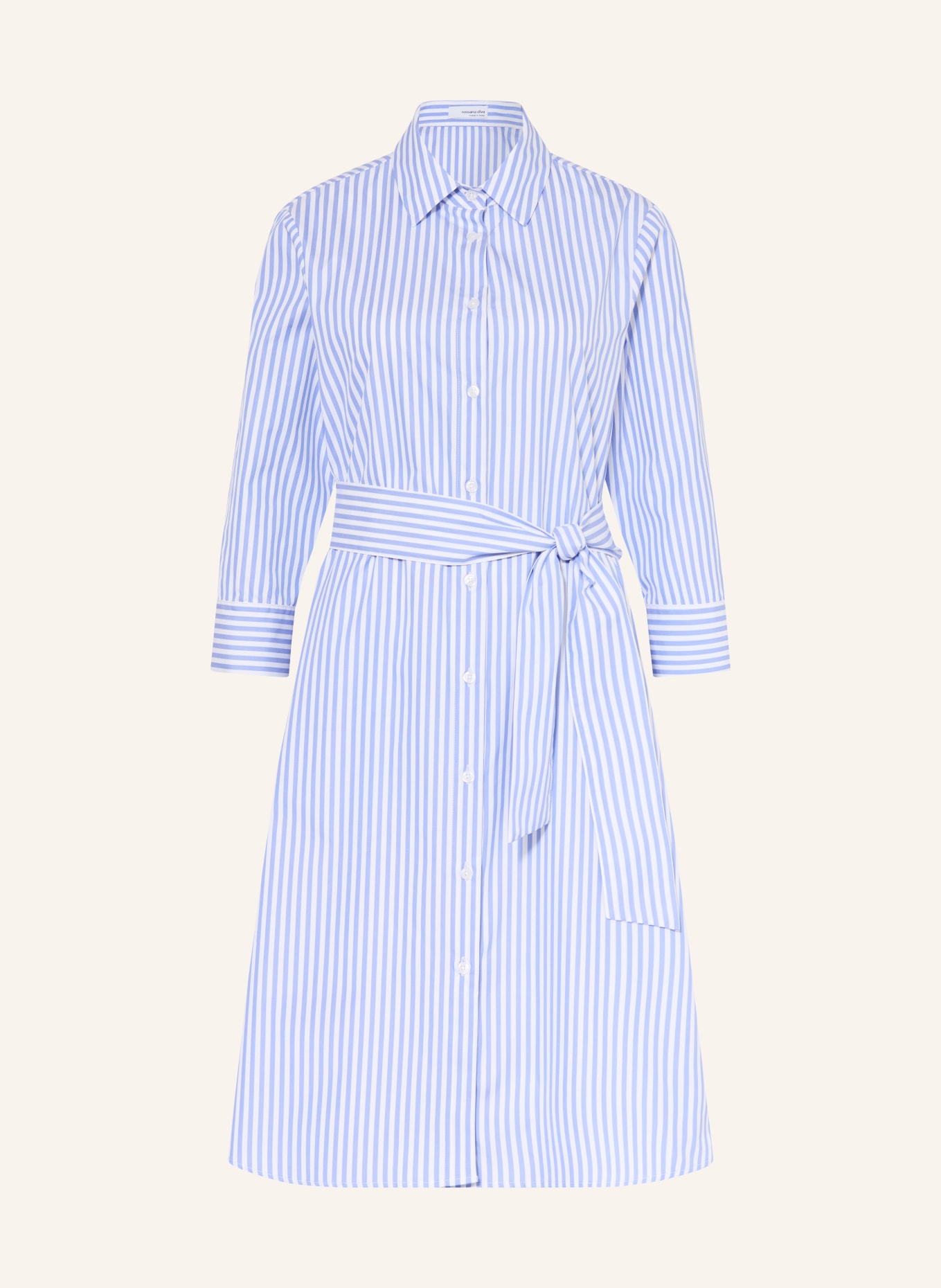 rossana diva Hemdblusenkleid mit 3/4-Arm: BLAU / WEISS