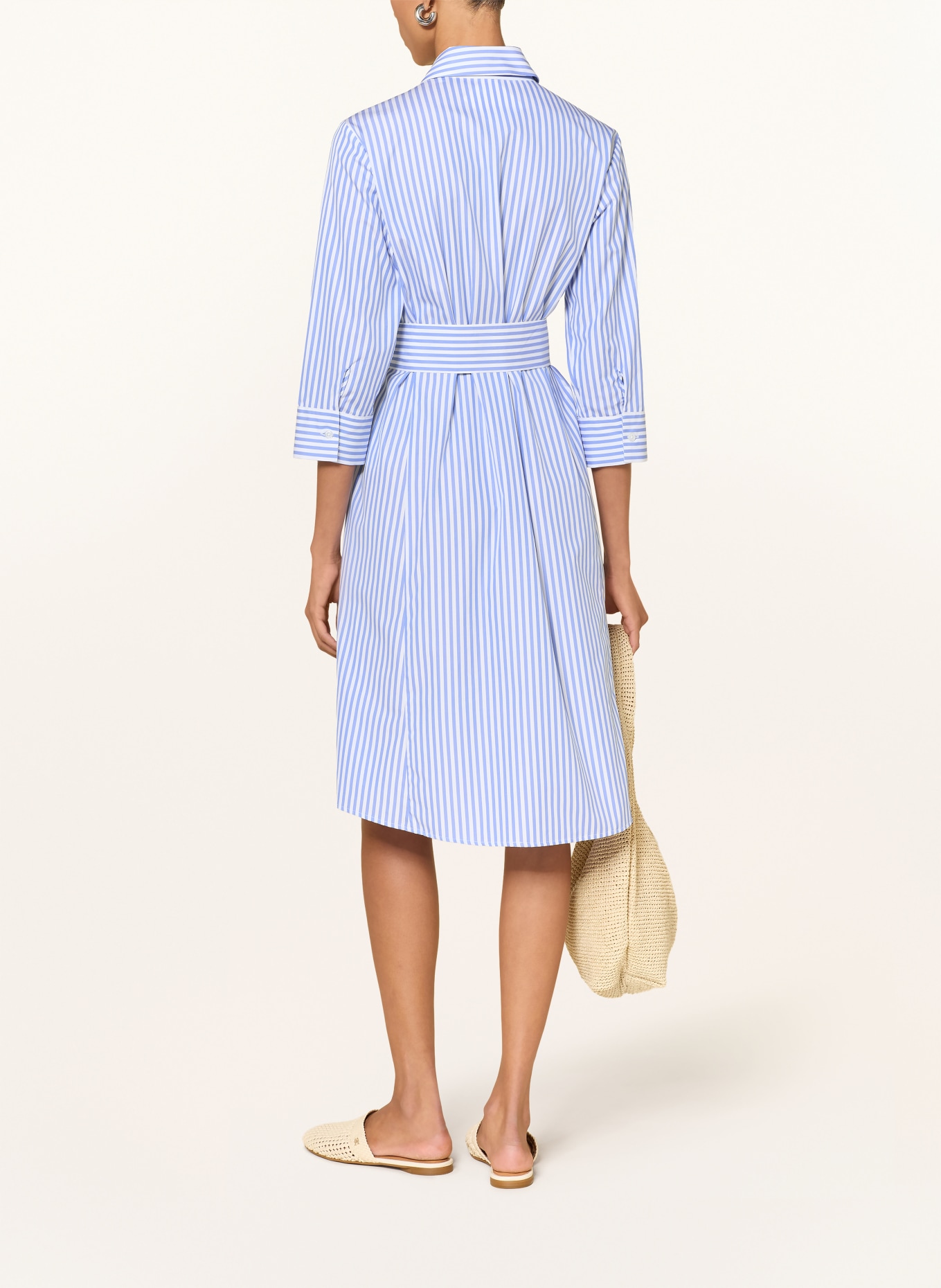 rossana diva Hemdblusenkleid mit 3/4-Arm: BLAU / WEISS