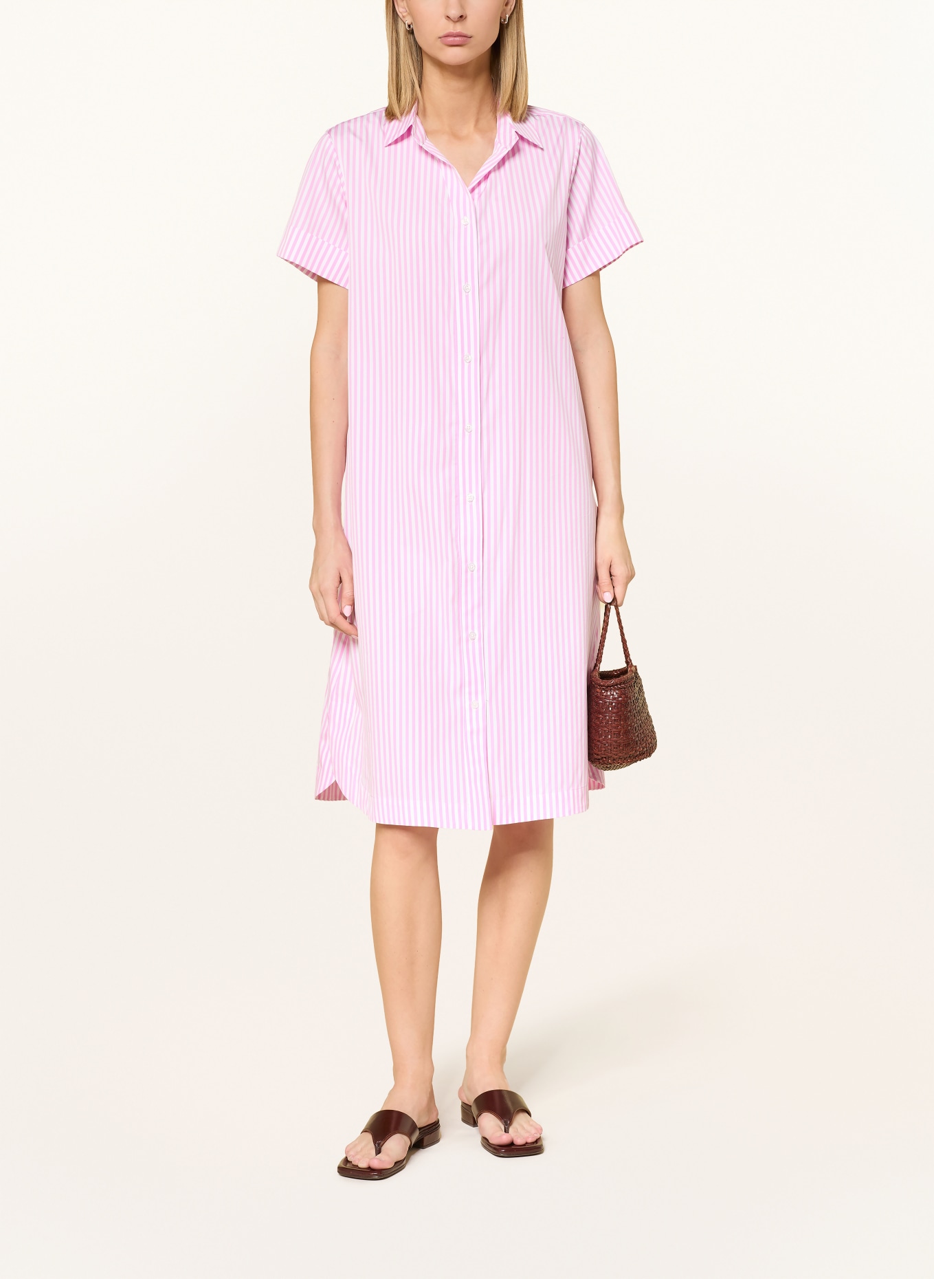 rossana diva Robe chemise: ROSE / BLANC