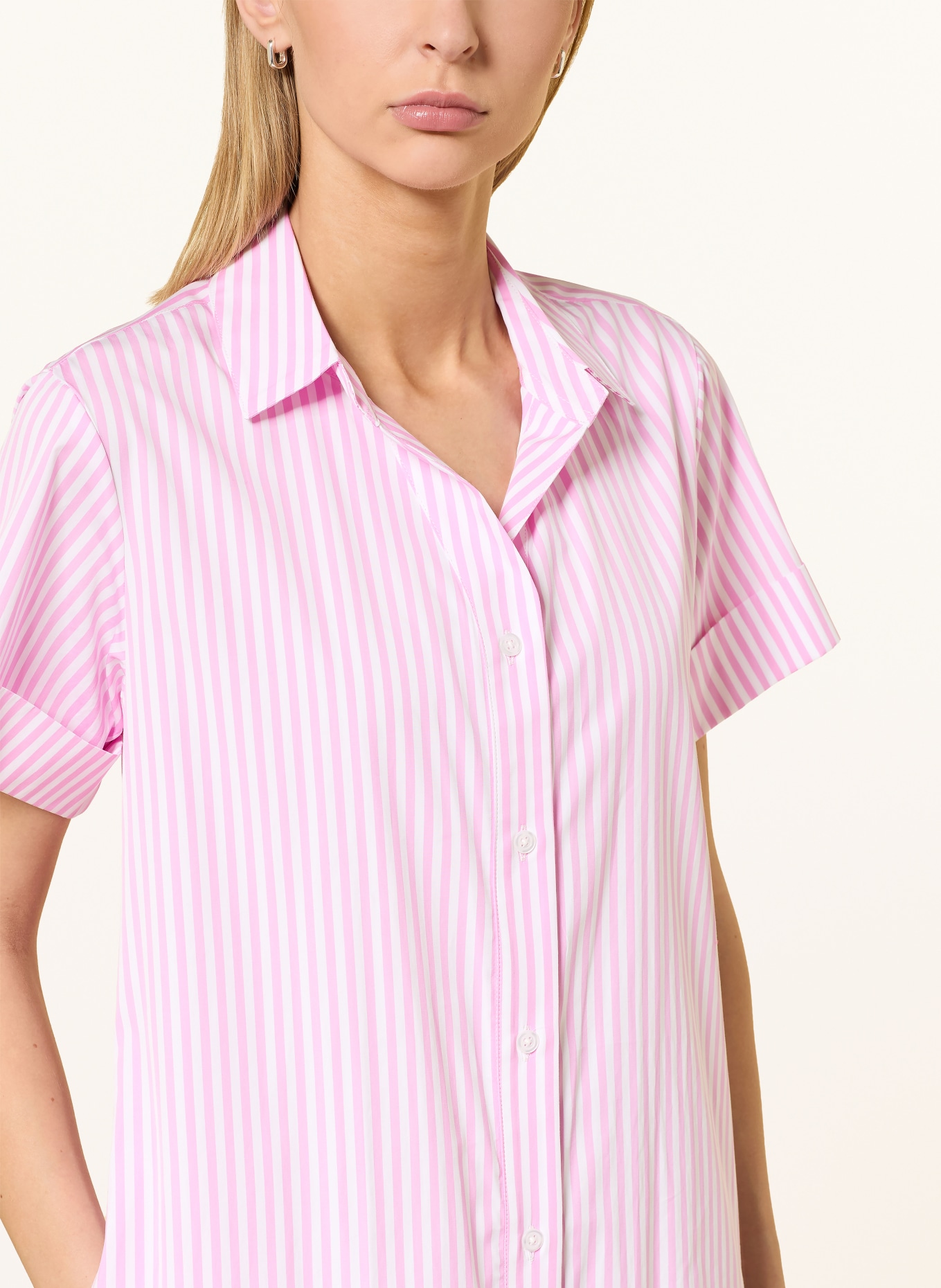 rossana diva Robe chemise: ROSE / BLANC