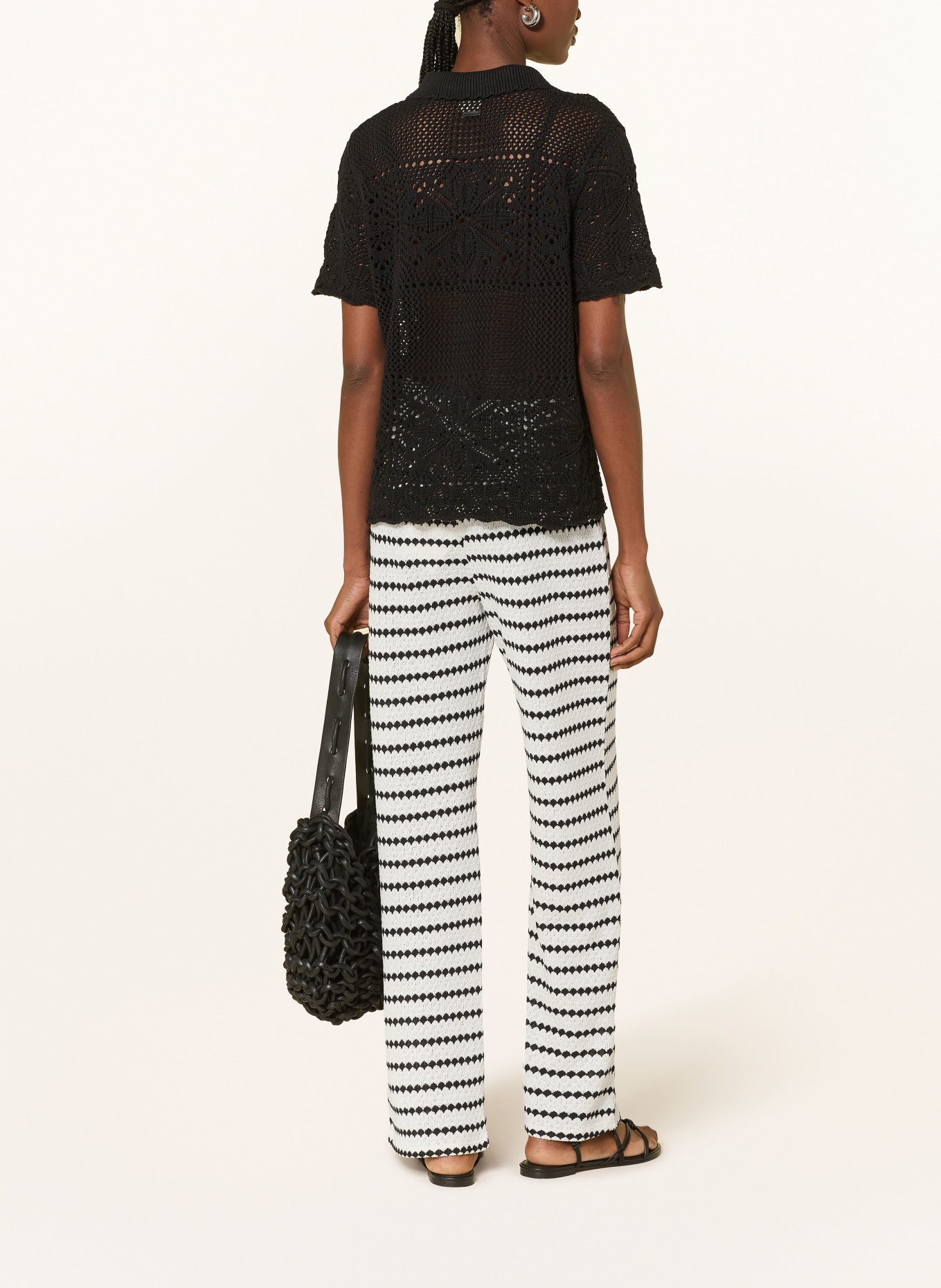 ONLY Knit pants: WHITE / BLACK