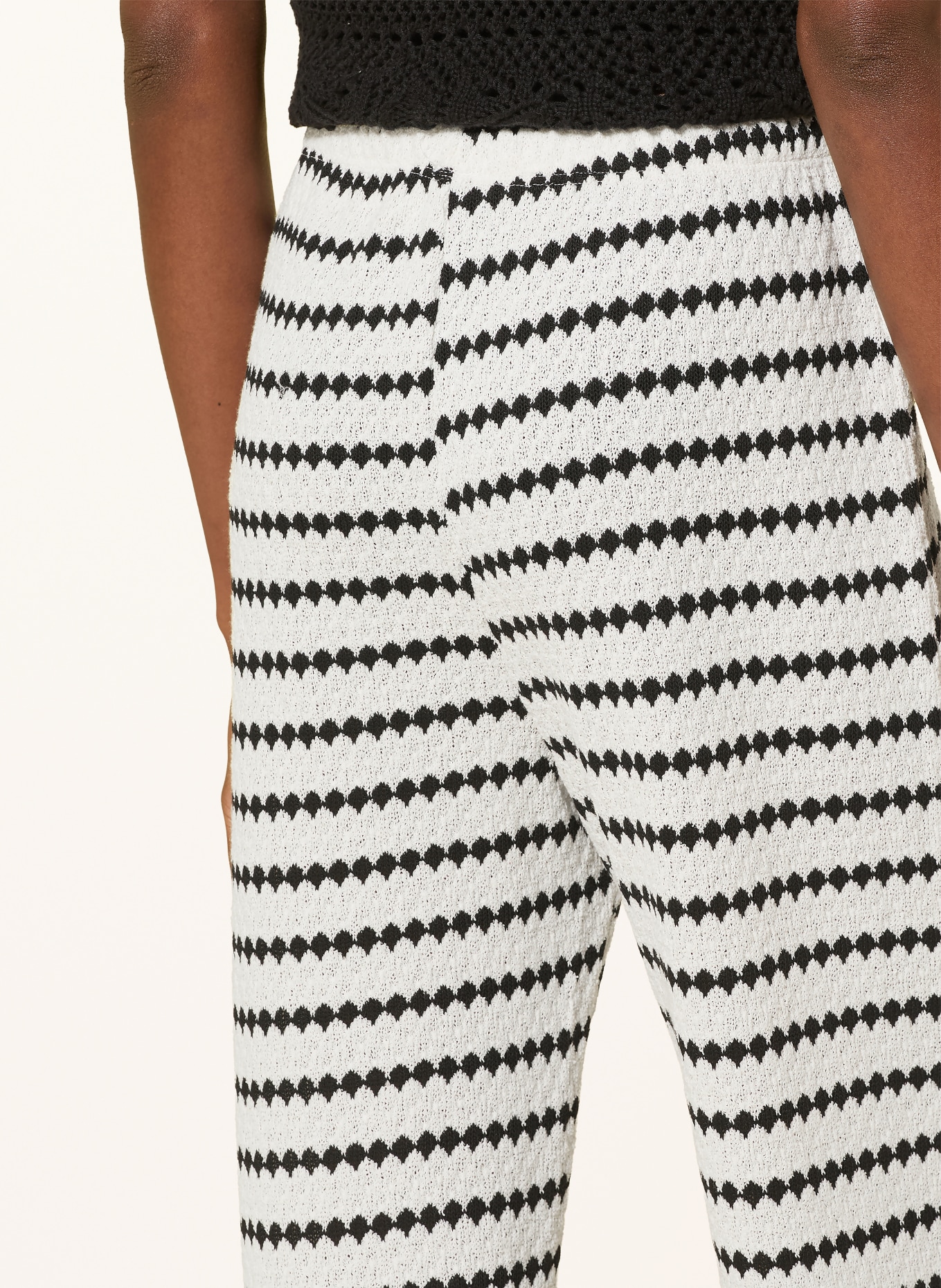 ONLY Knit pants: WHITE / BLACK