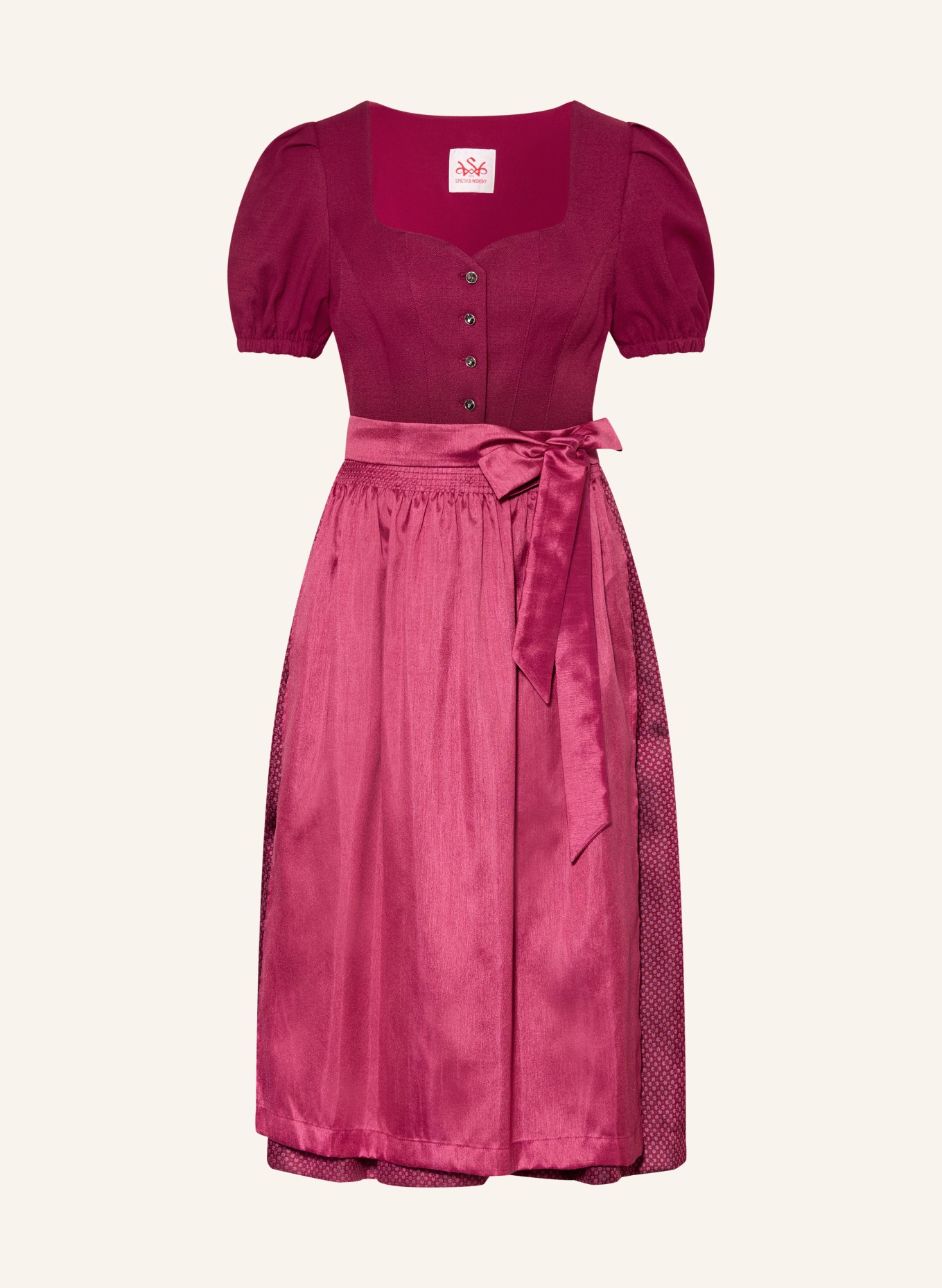 Spieth & Wensky Dirndl HALLEIN: CIEMNOCZERWONY