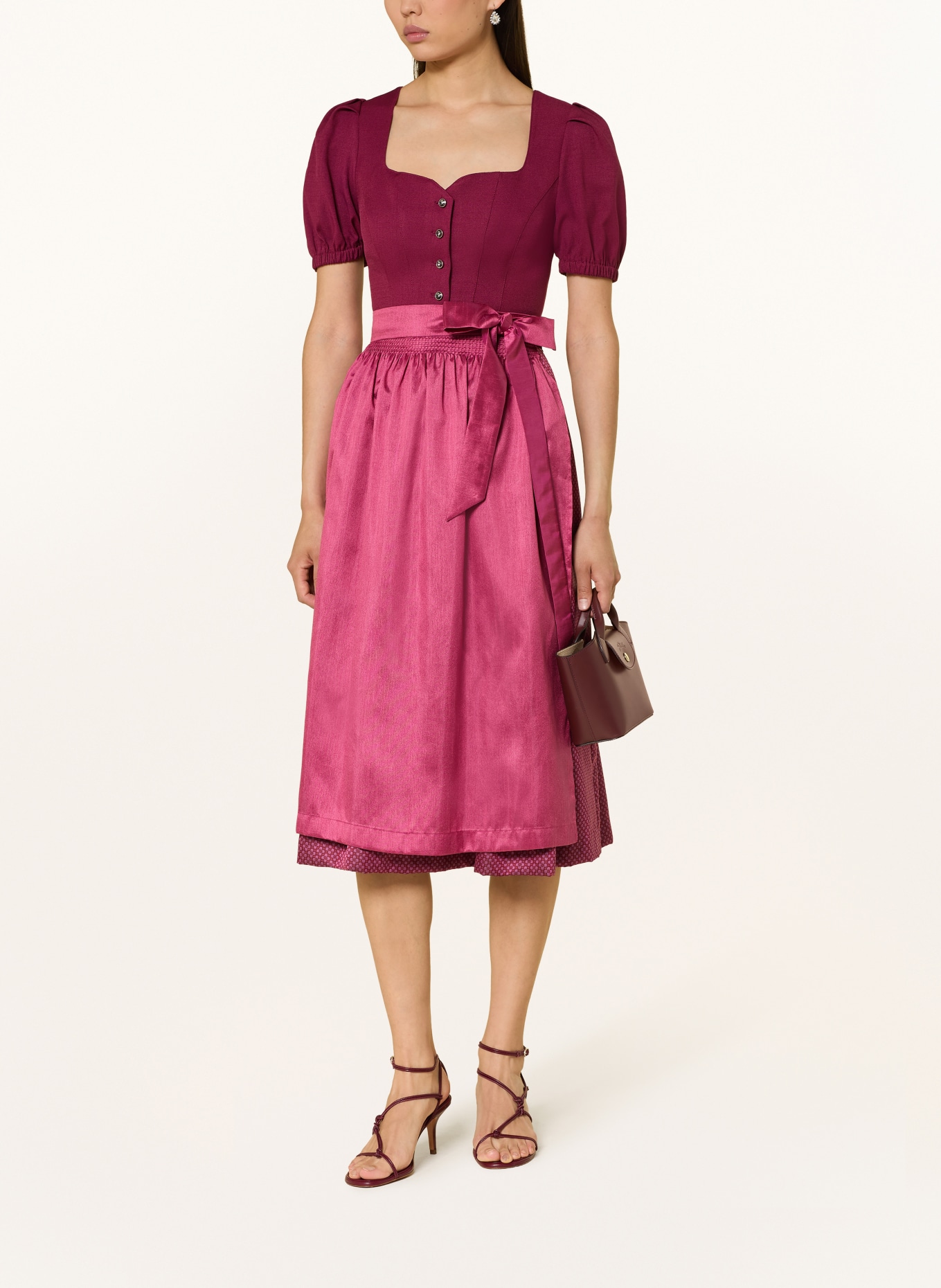 Spieth & Wensky Dirndl HALLEIN: CIEMNOCZERWONY