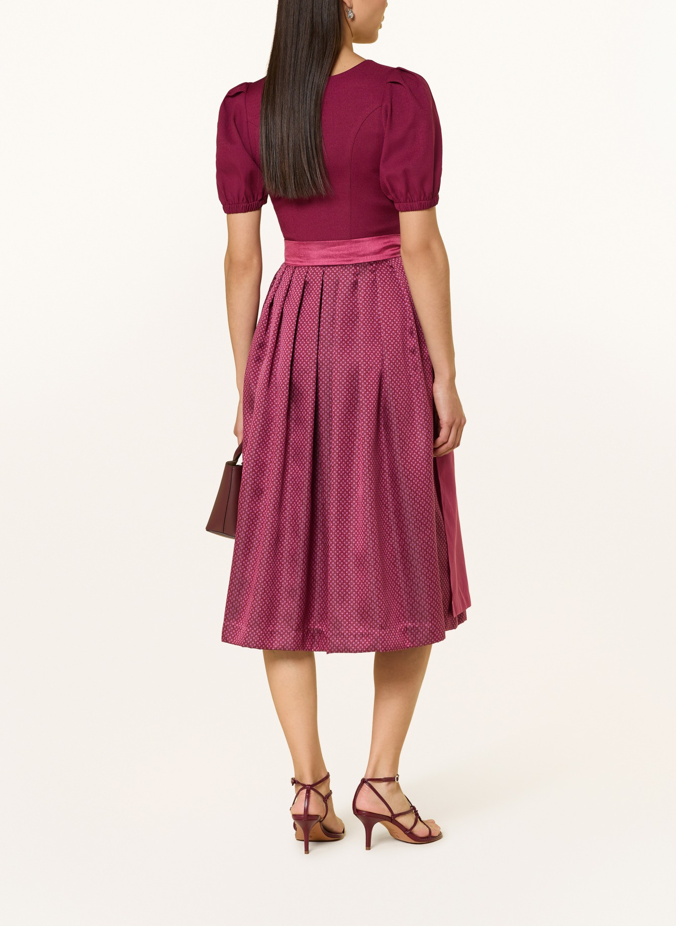 Spieth & Wensky Dirndl HALLEIN: CIEMNOCZERWONY