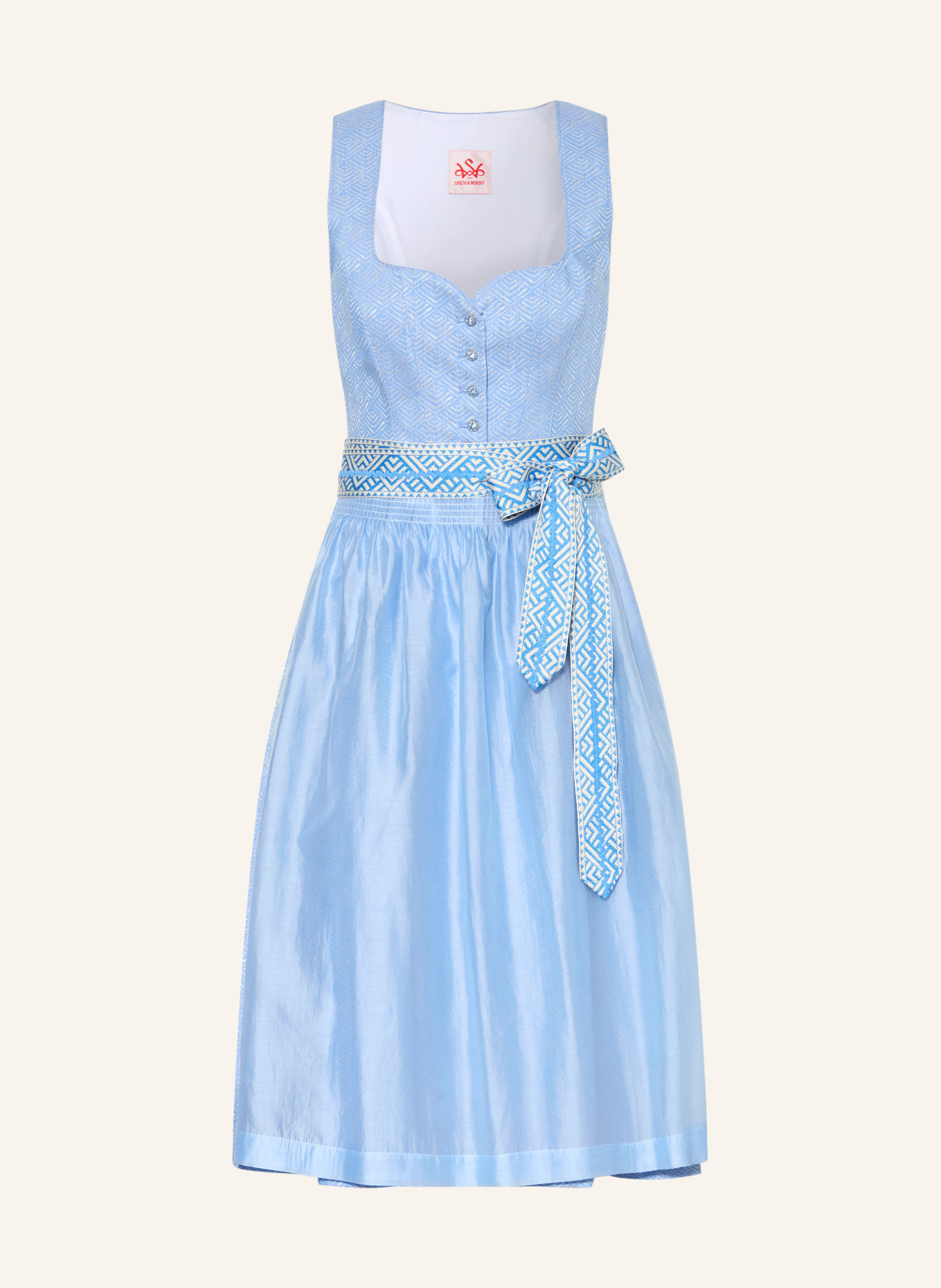 Spieth & Wensky Dirndl HEIDI: NIEBIESKI / BIAŁY
