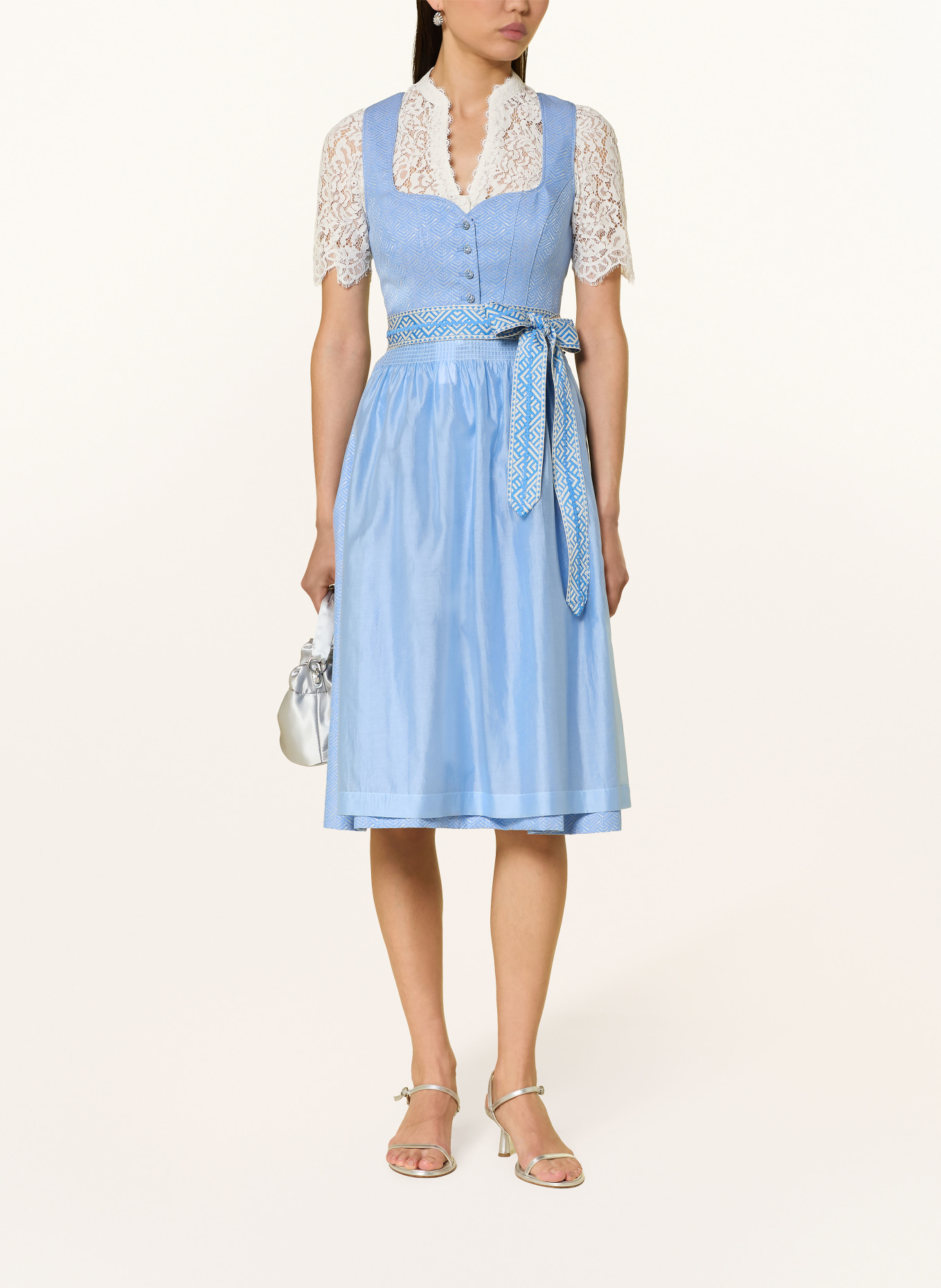 Spieth & Wensky Dirndl HEIDI: NIEBIESKI / BIAŁY