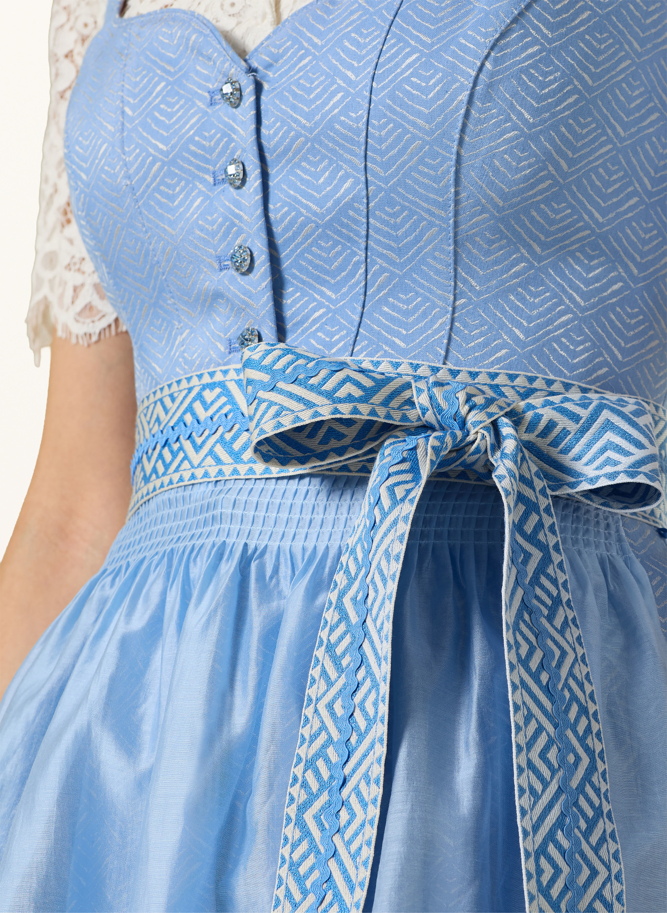 Spieth & Wensky Dirndl HEIDI: NIEBIESKI / BIAŁY