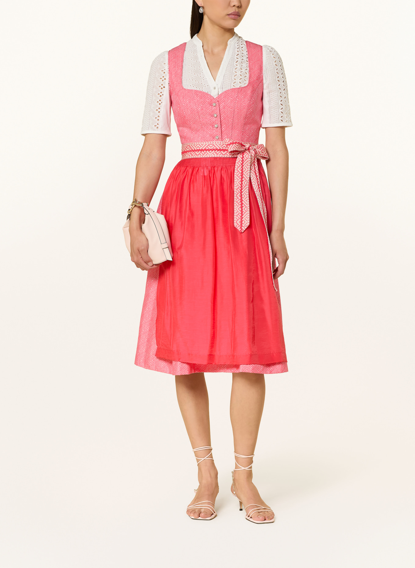 Spieth & Wensky Dirndl HEIDI: ROUGE CLAIR / BLANC