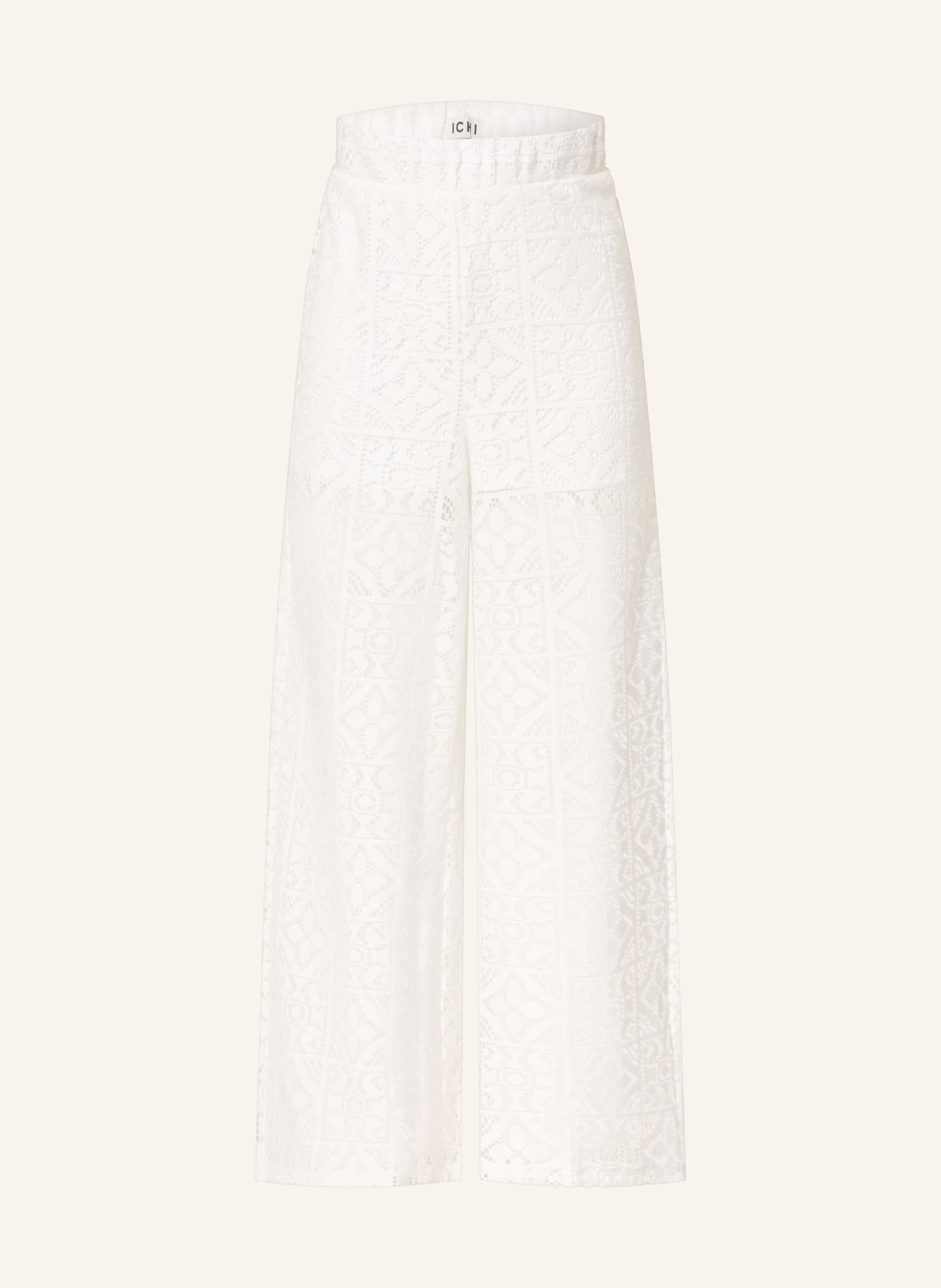 ICHI Marlenehose IHNAIMA aus Spitze: WEISS