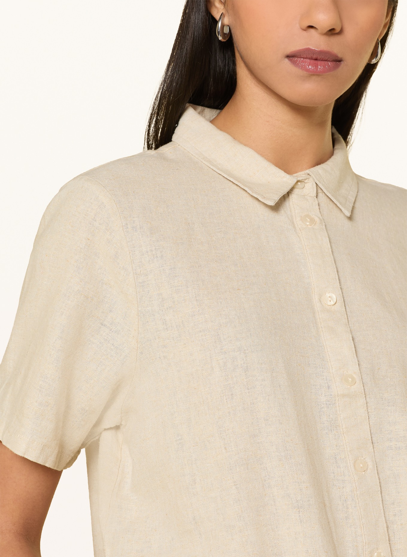 ICHI Hemdbluse IHLINNO mit Leinen: ECRU