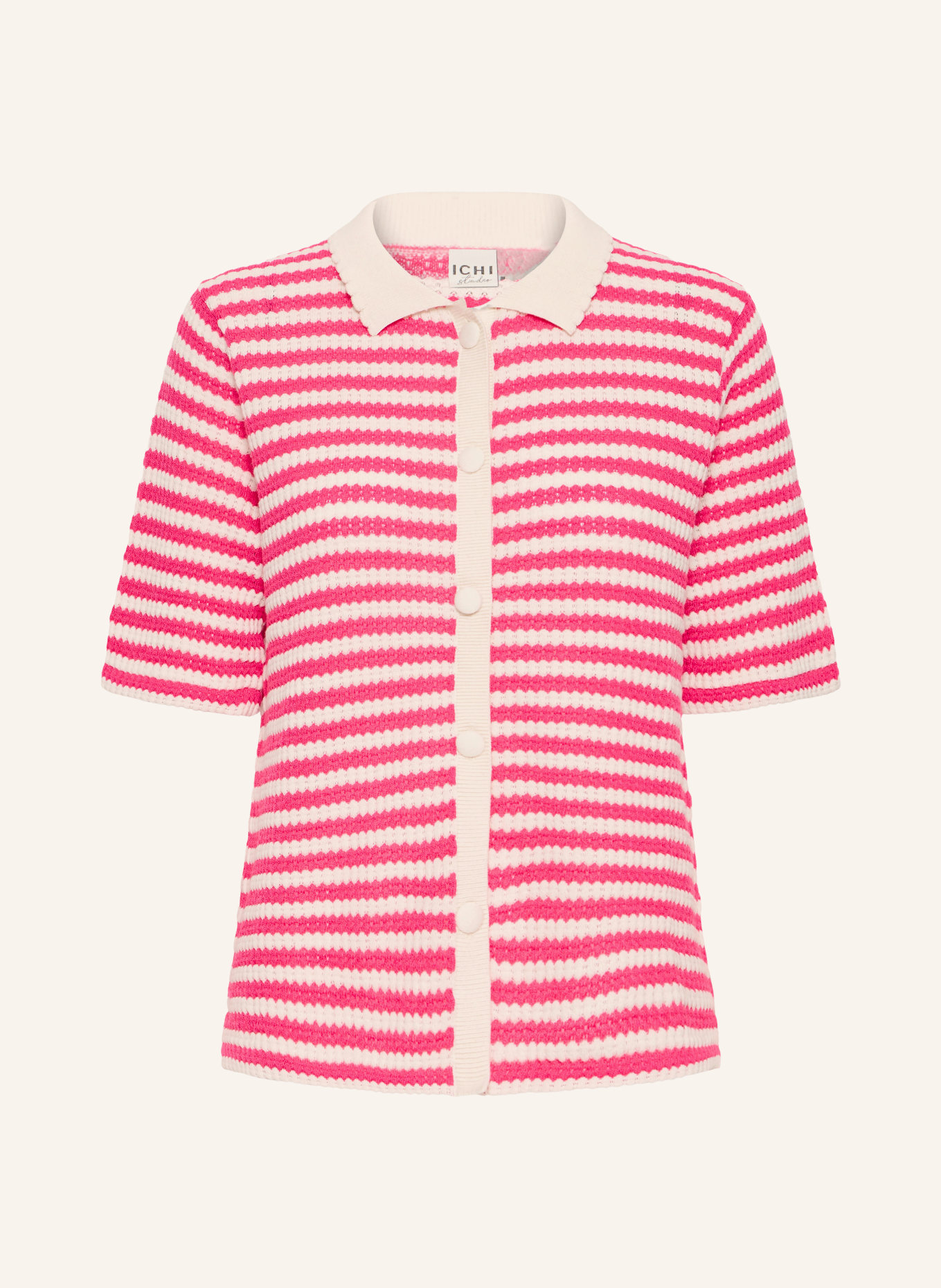 ICHI Strickjacke IHLORIANNA: PINK / CREME